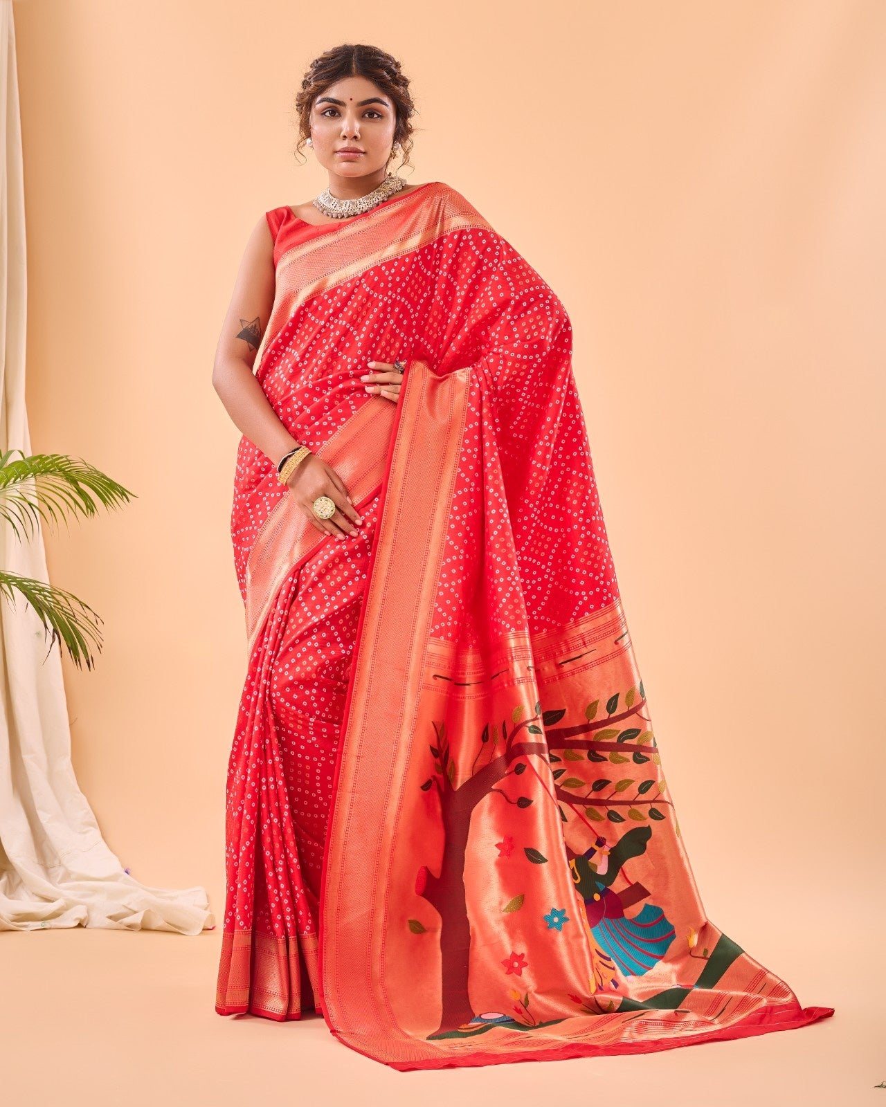 Pure Bandhani Weaving Saree