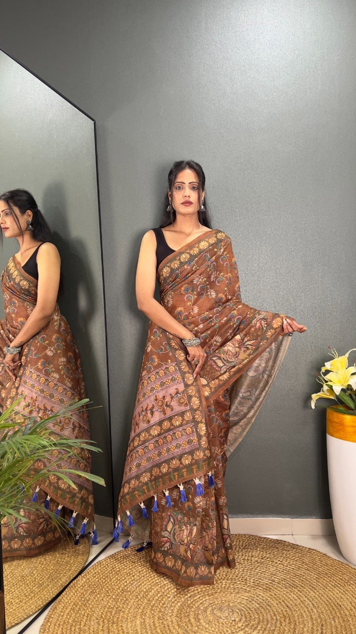 Premium Hand-Crafted Chanderi Cotton Saree
