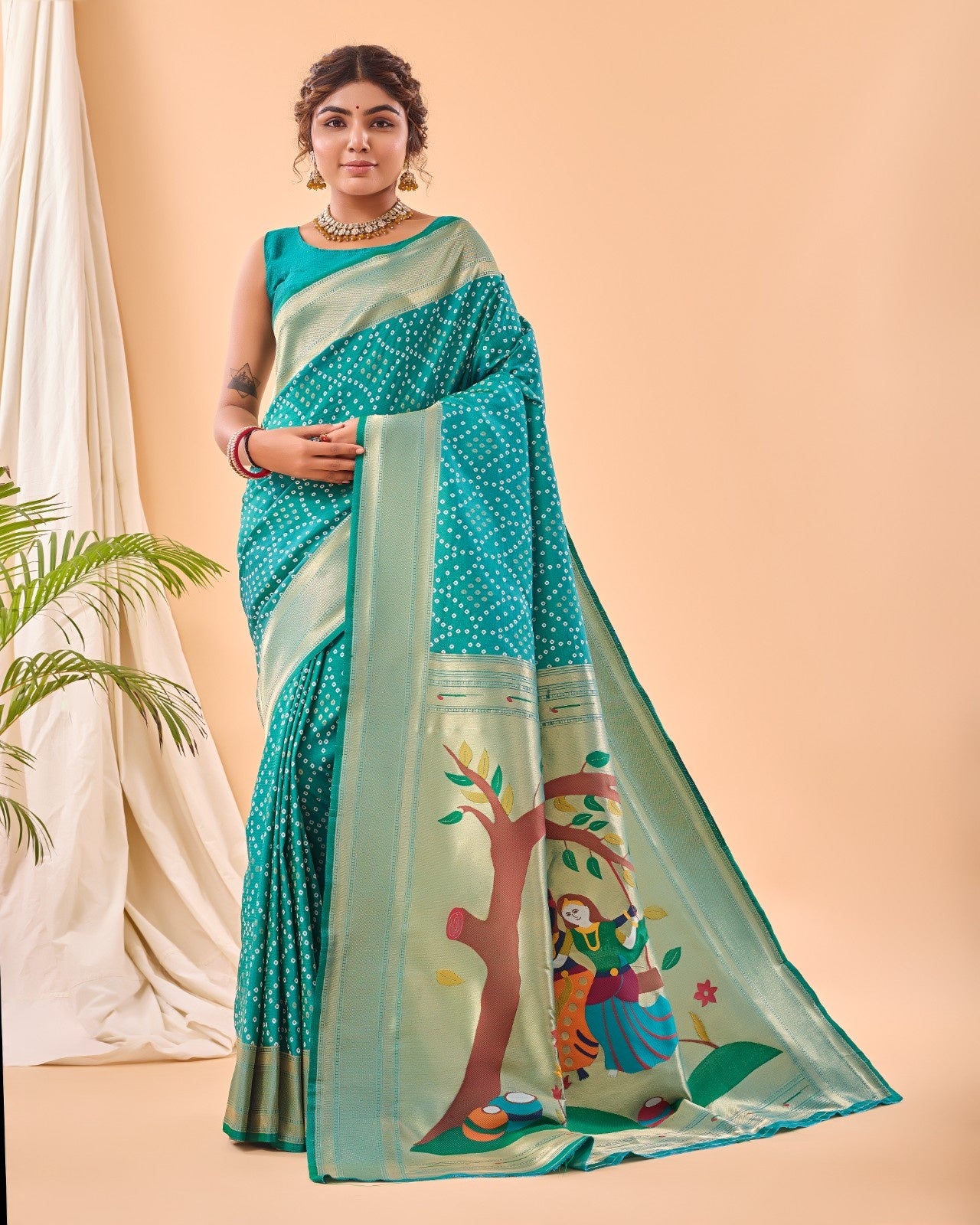 Pure Bandhani Weaving Saree