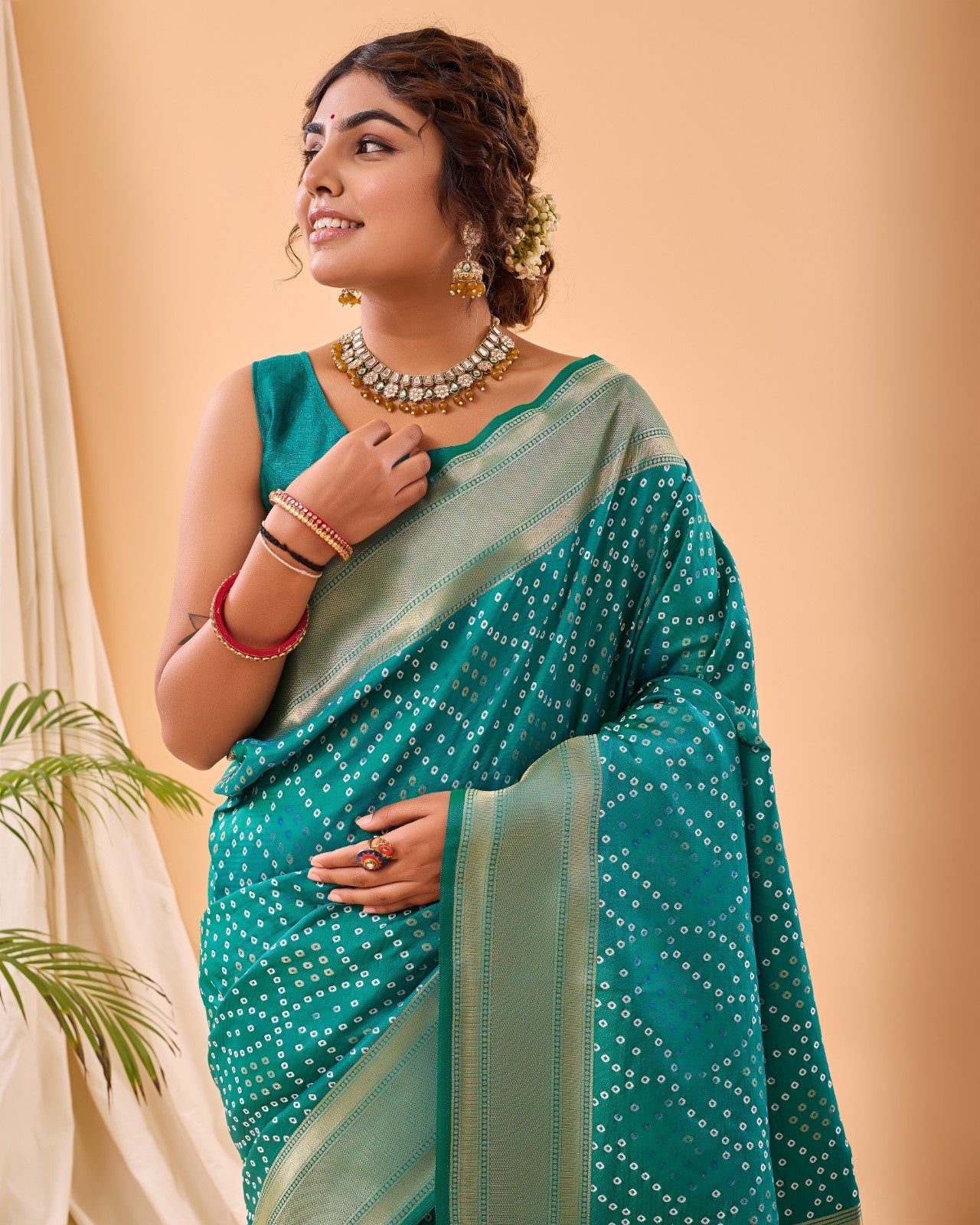 Pure Bandhani Weaving Saree