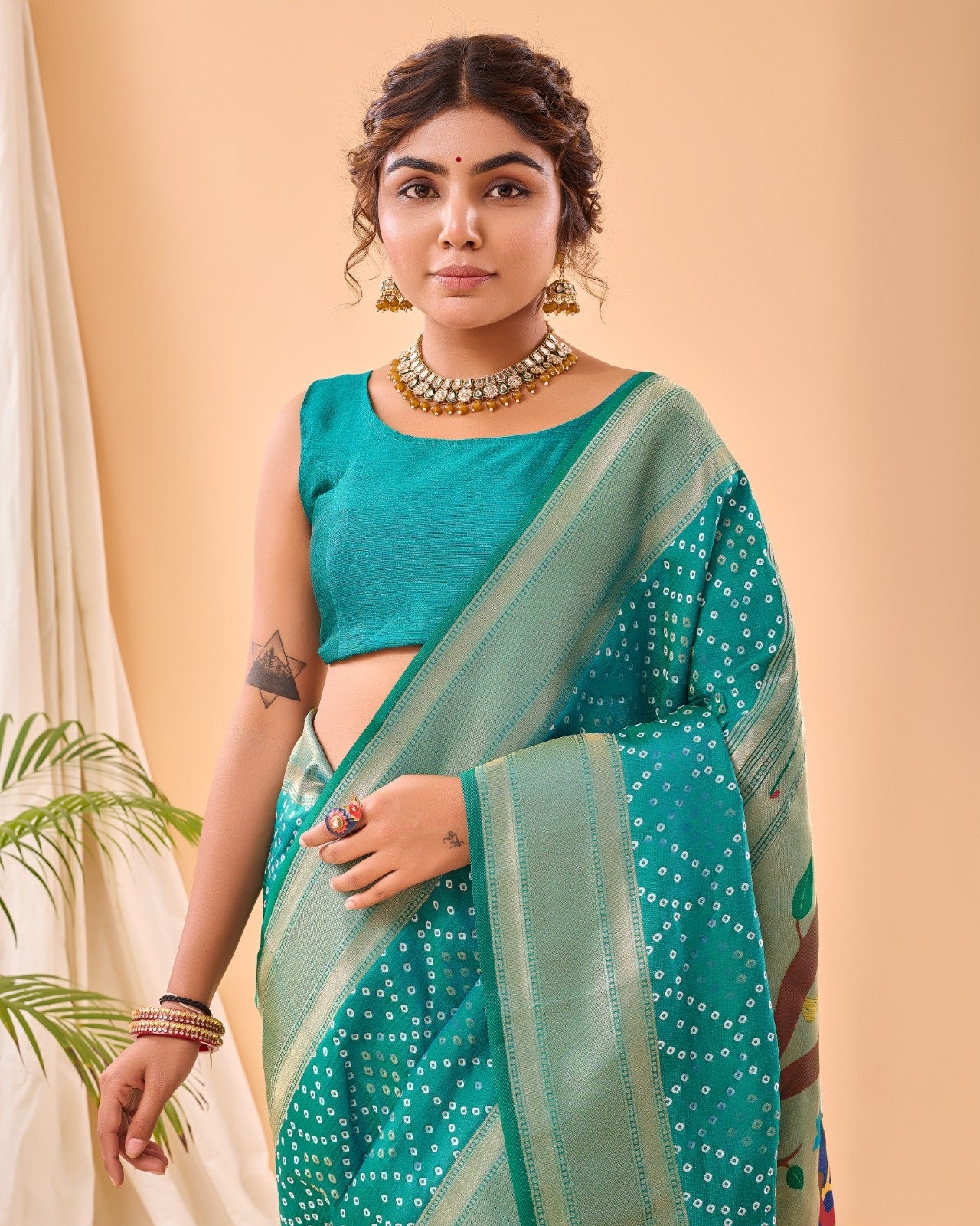 Pure Bandhani Weaving Saree