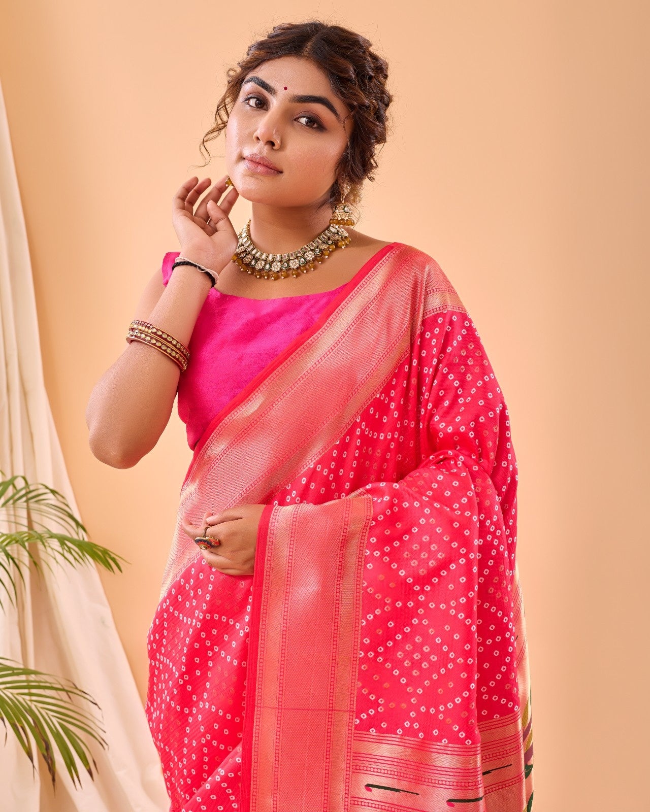 Pure Bandhani Weaving Saree