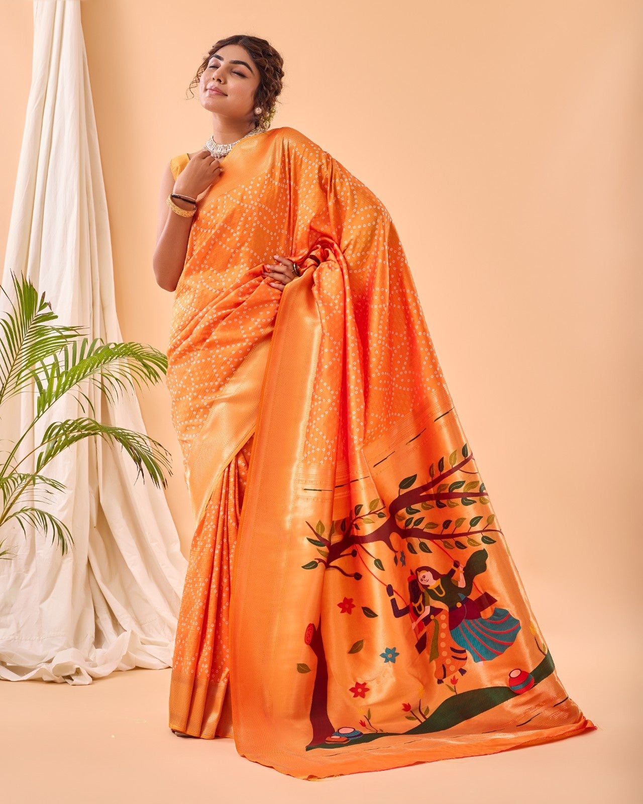 Pure Bandhani Weaving Saree