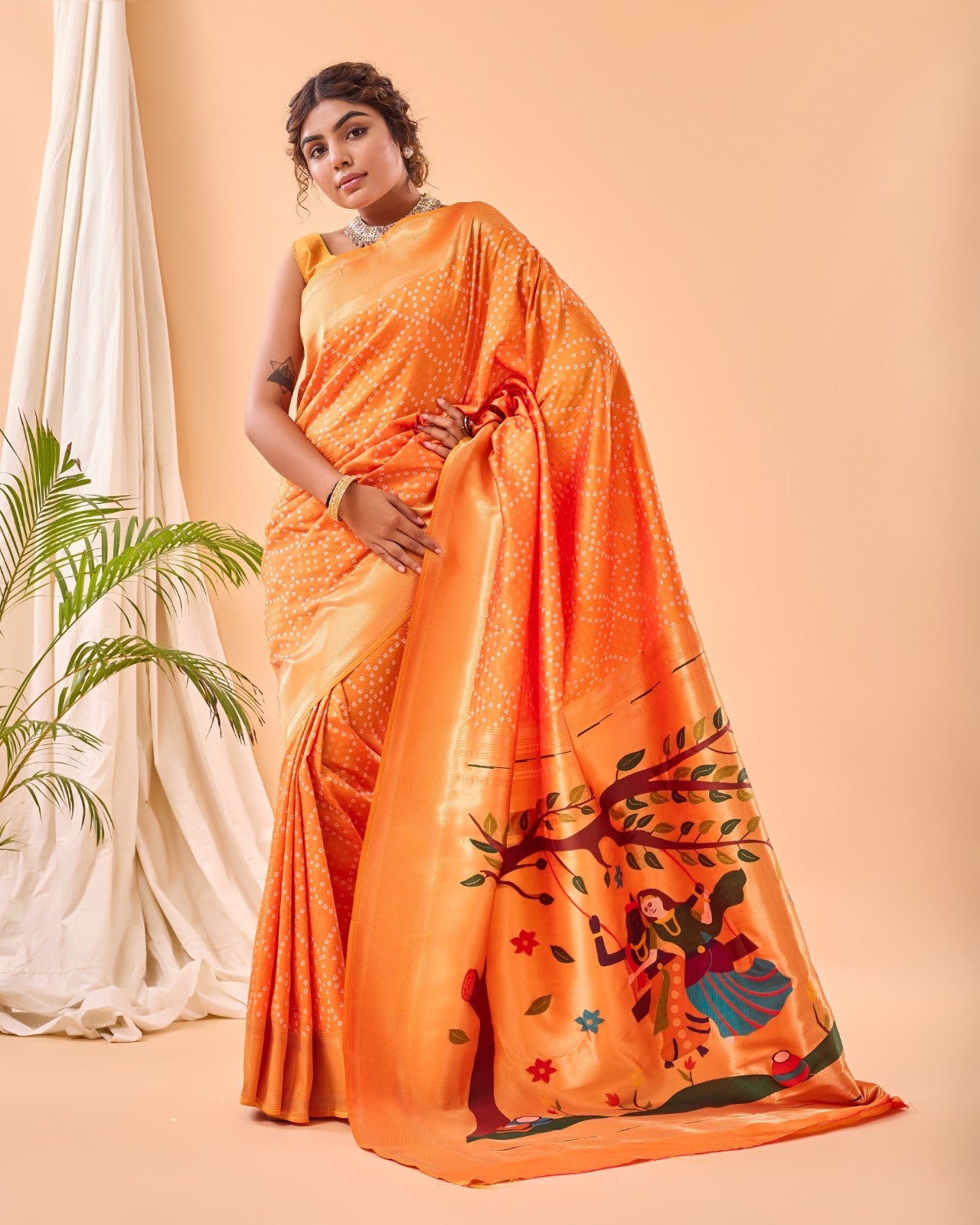 Pure Bandhani Weaving Saree