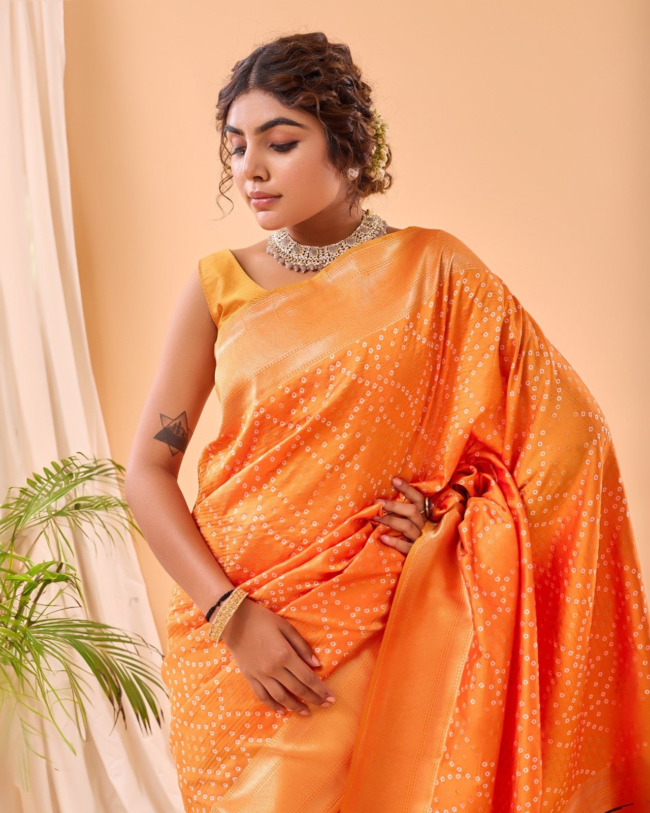 Pure Bandhani Weaving Saree
