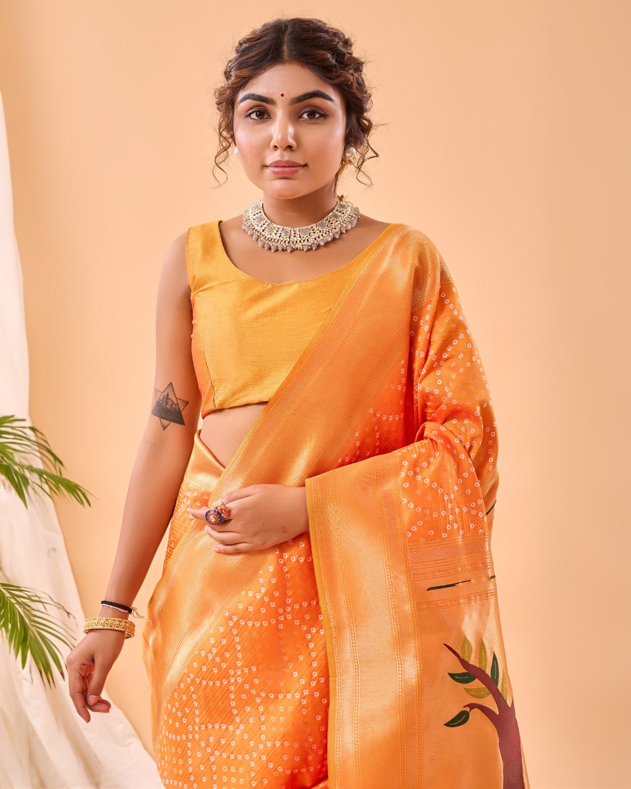 Pure Bandhani Weaving Saree