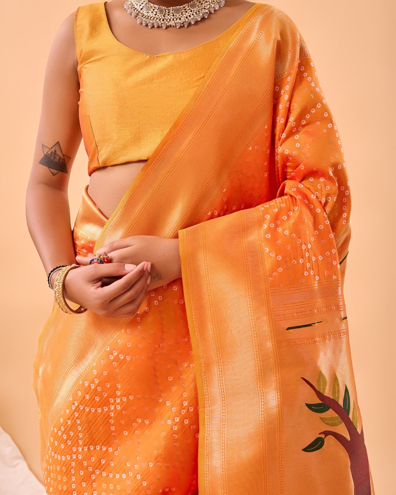 Pure Bandhani Weaving Saree