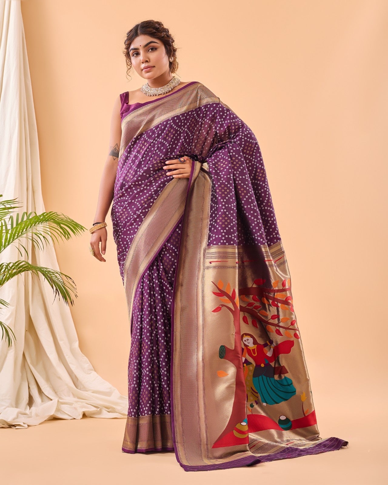 Pure Bandhani Weaving Saree