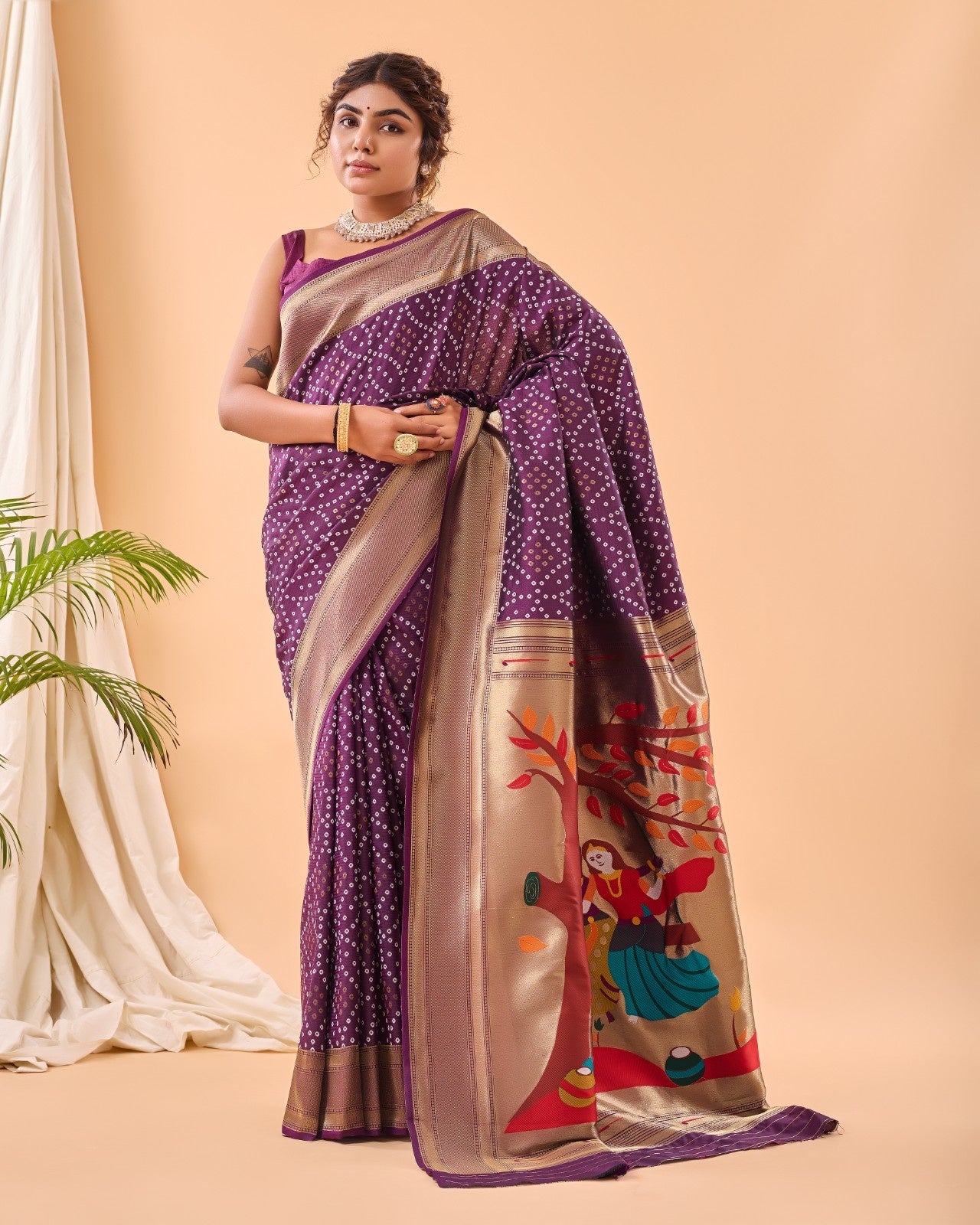 Pure Bandhani Weaving Saree
