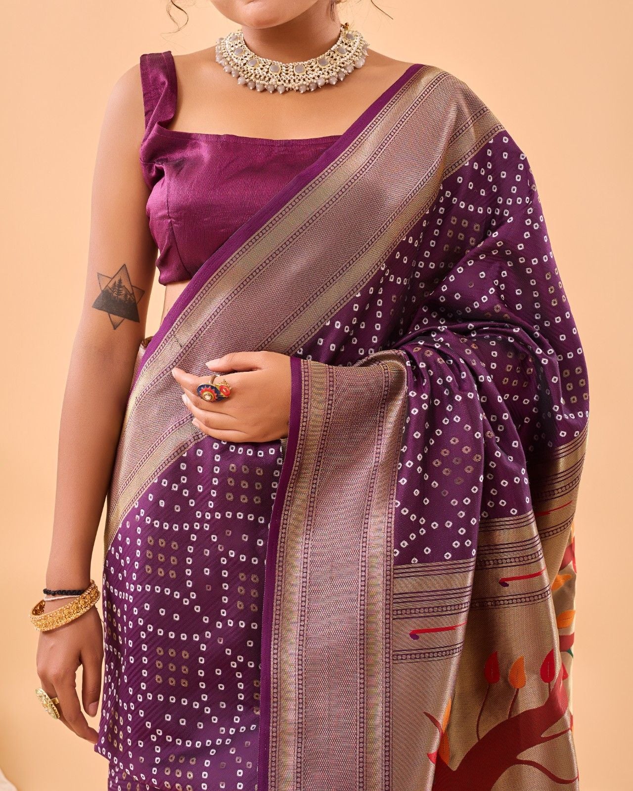 Pure Bandhani Weaving Saree