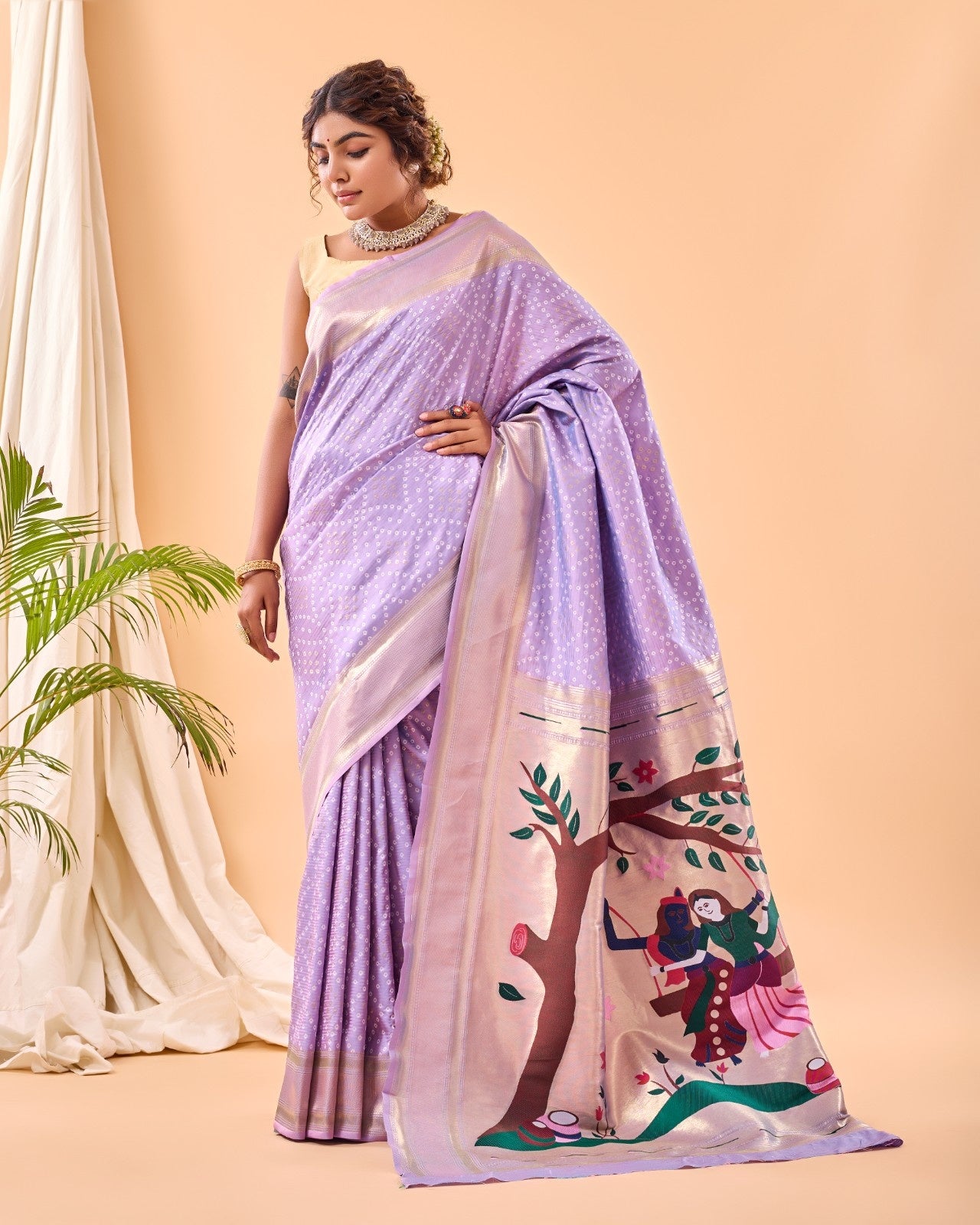 Pure Bandhani Weaving Saree