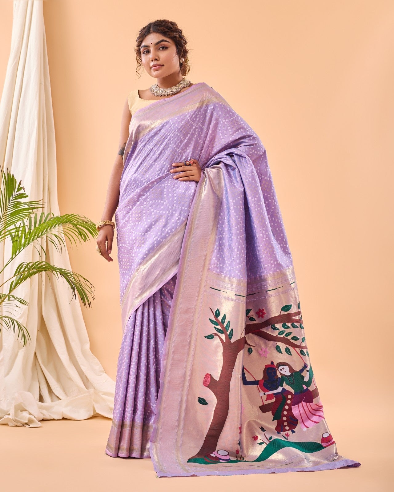 Pure Bandhani Weaving Saree