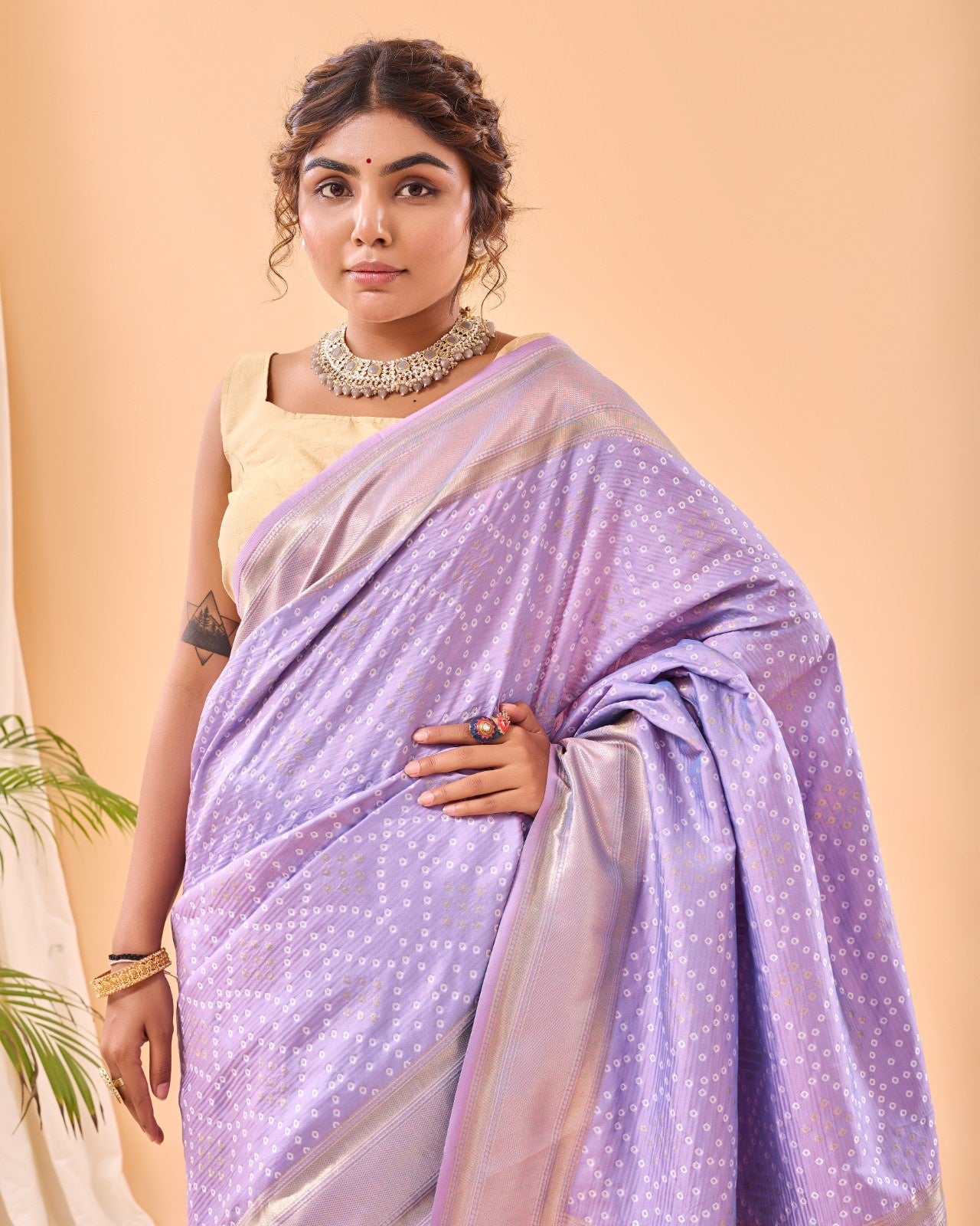 Pure Bandhani Weaving Saree