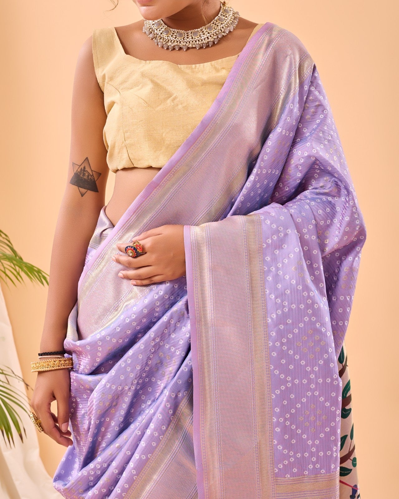 Pure Bandhani Weaving Saree