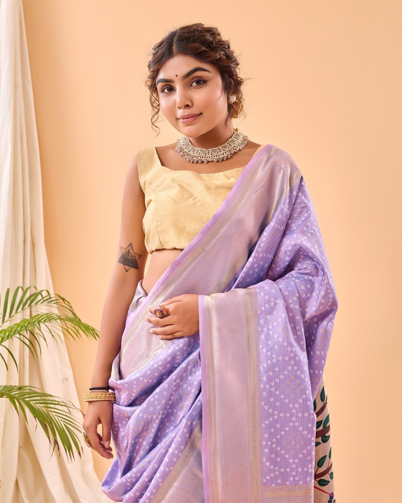 Pure Bandhani Weaving Saree