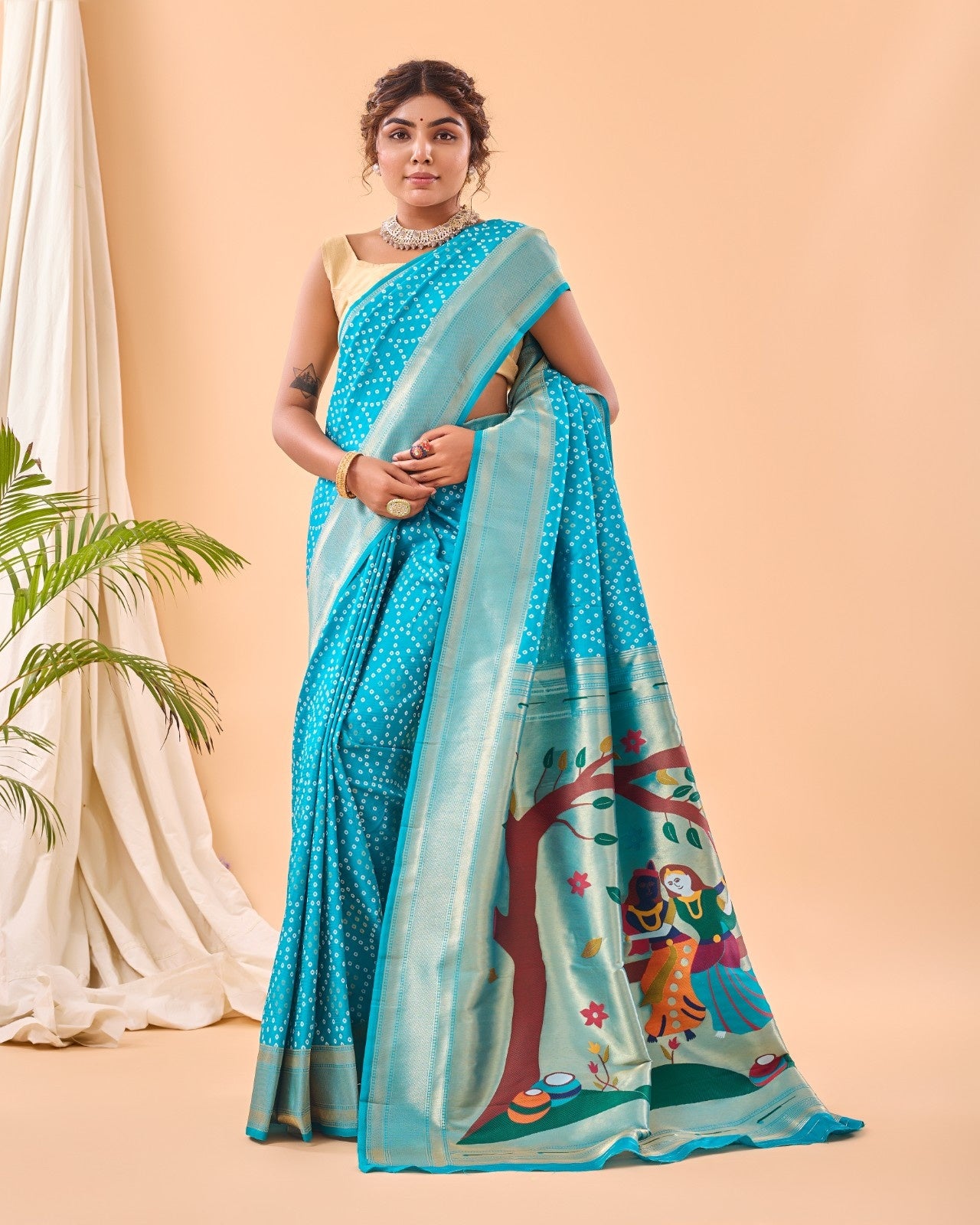 Pure Bandhani Weaving Saree