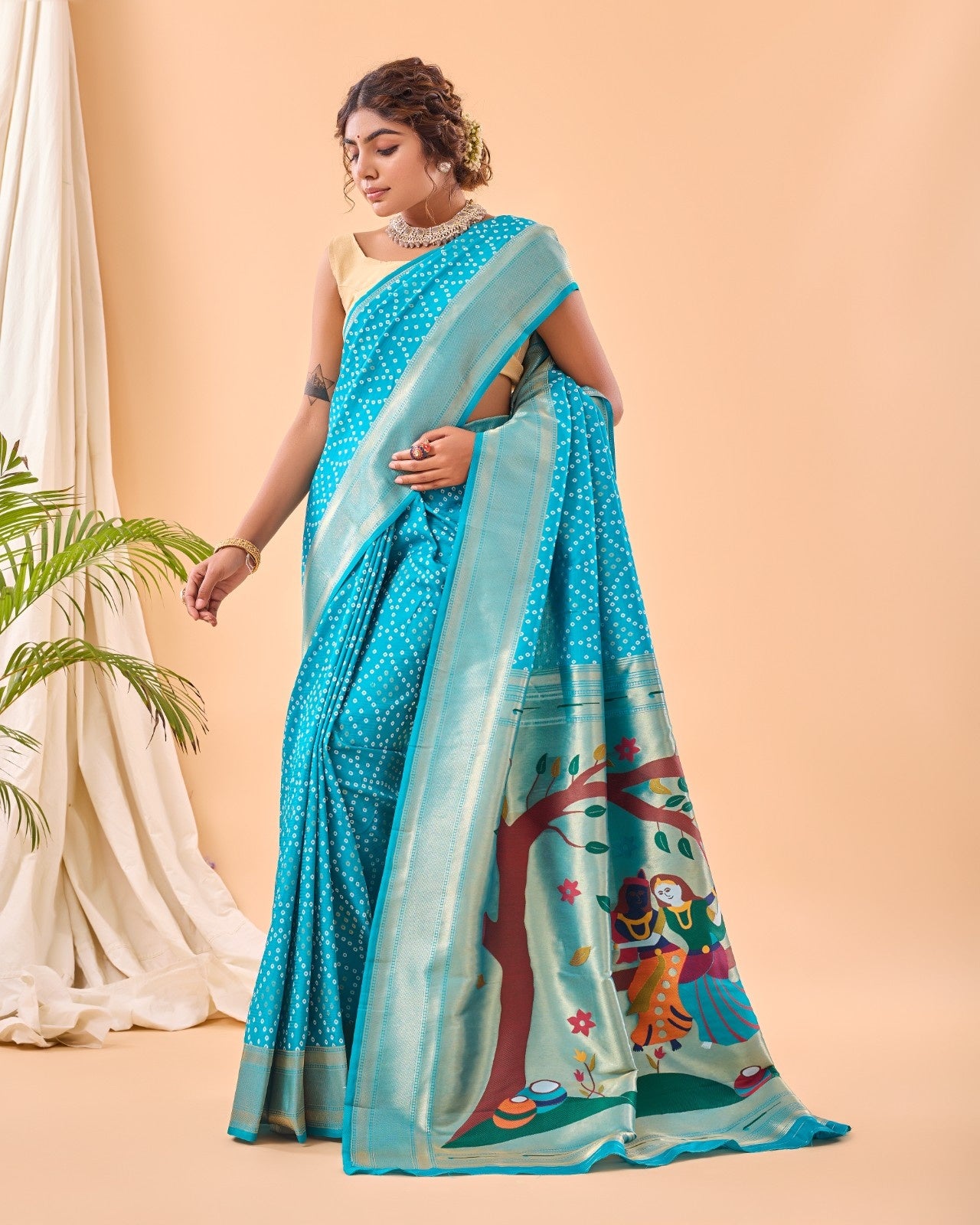 Pure Bandhani Weaving Saree