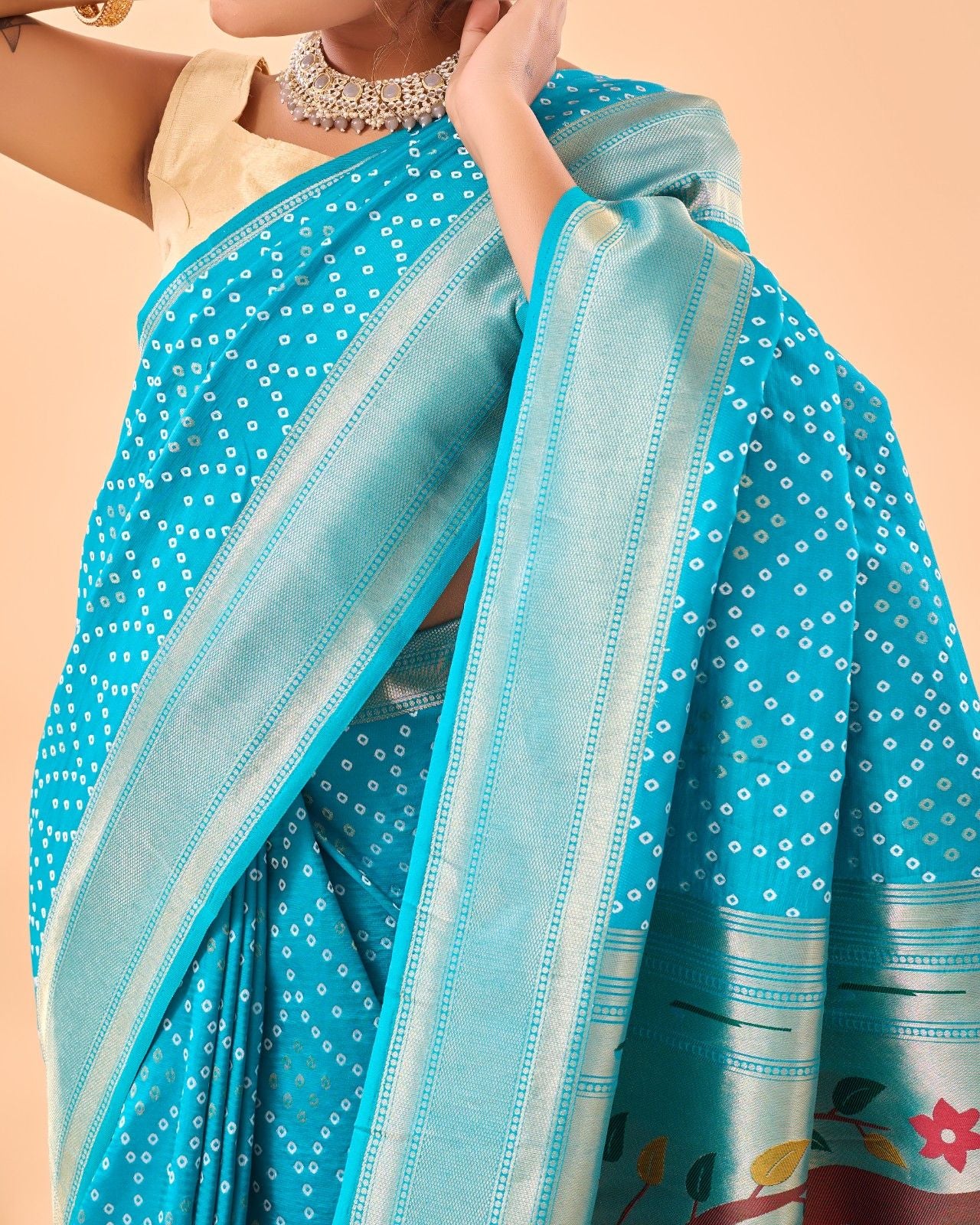 Pure Bandhani Weaving Saree