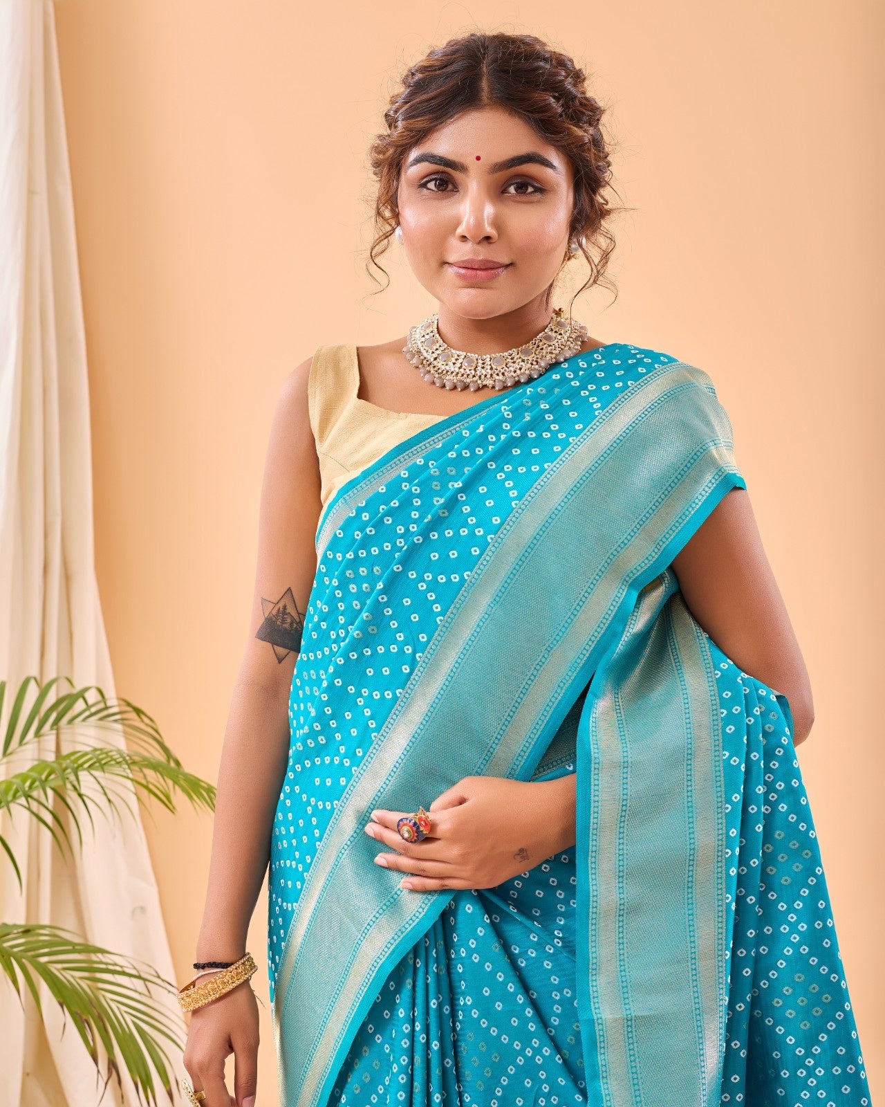 Pure Bandhani Weaving Saree