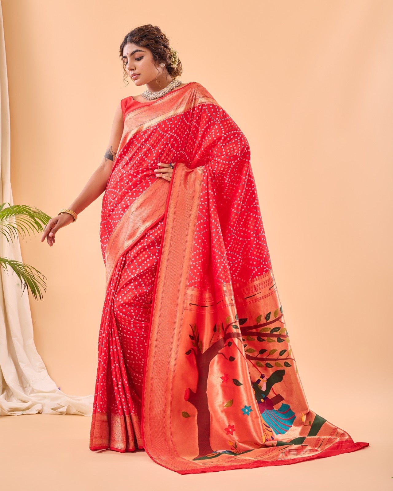 Pure Bandhani Weaving Saree
