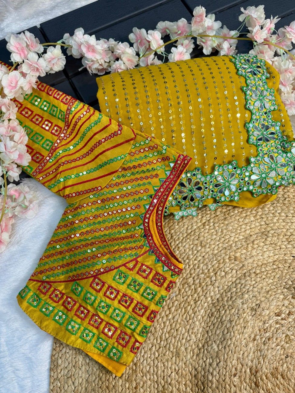 Premium Georgette Saree With 3D Embroidered Floral Border