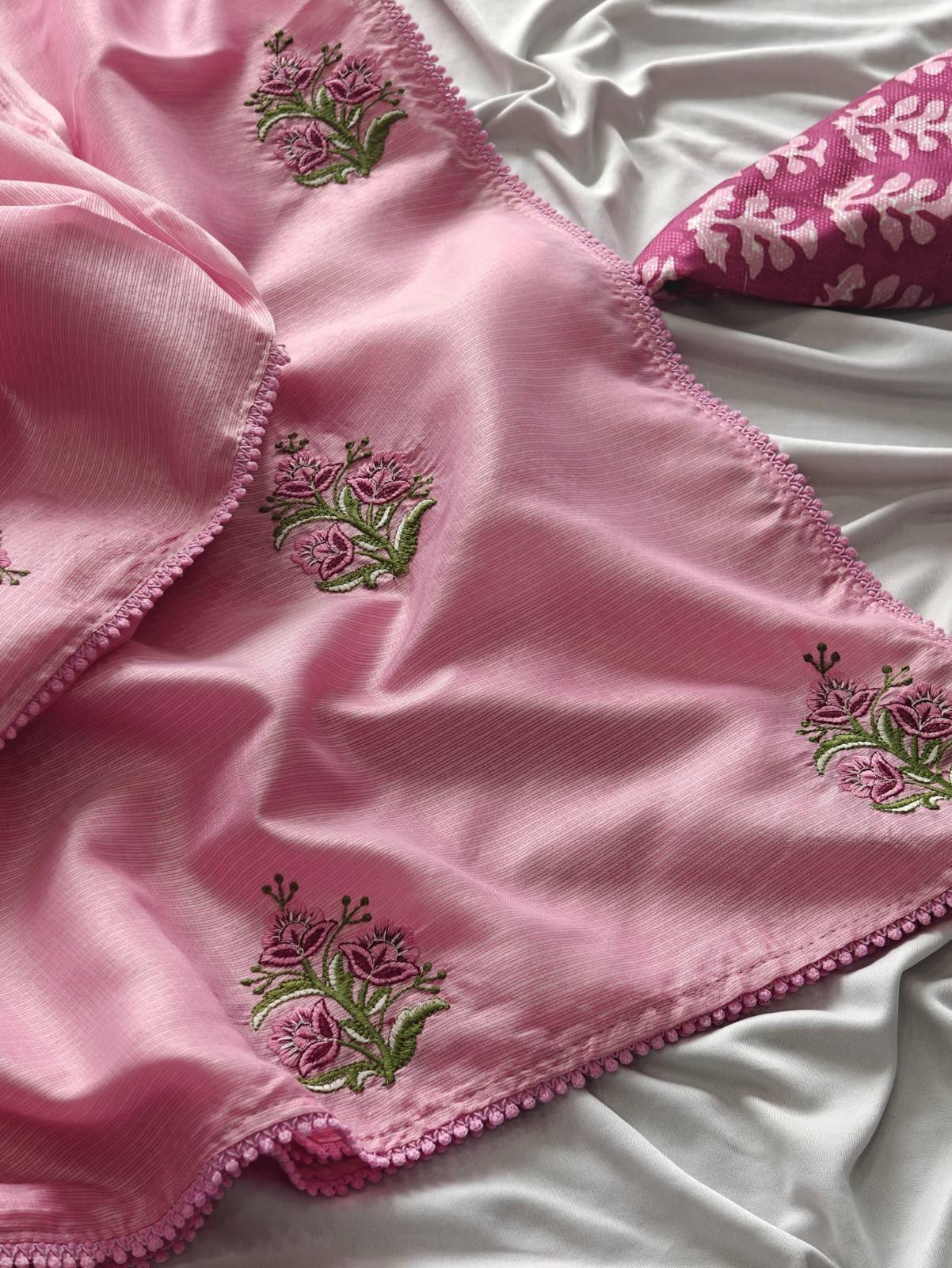 Premium Kota Doriya Saree with  self-weaving chex pattern