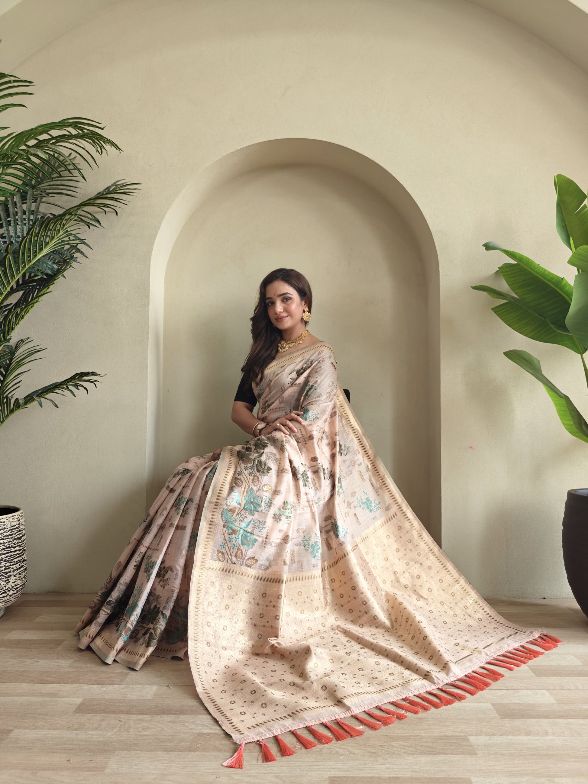 Premium Jamdani Muga Cotton Saree