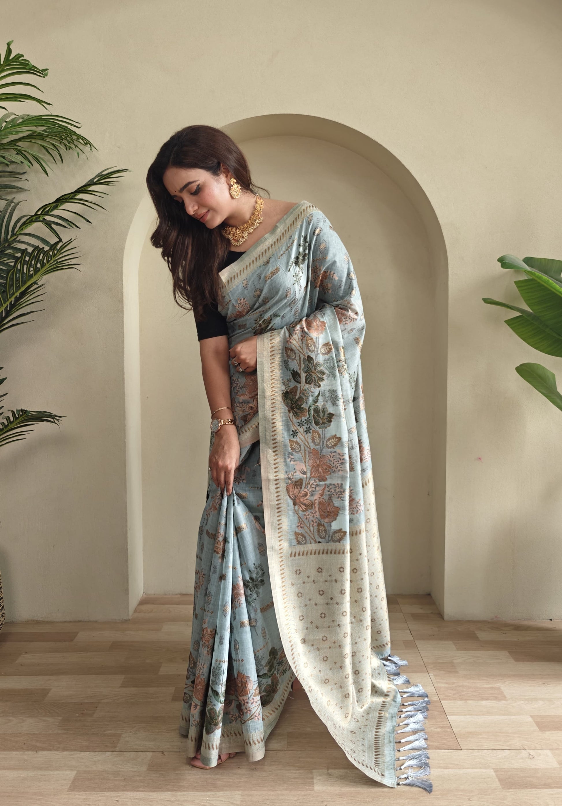 Premium Jamdani Muga Cotton Saree