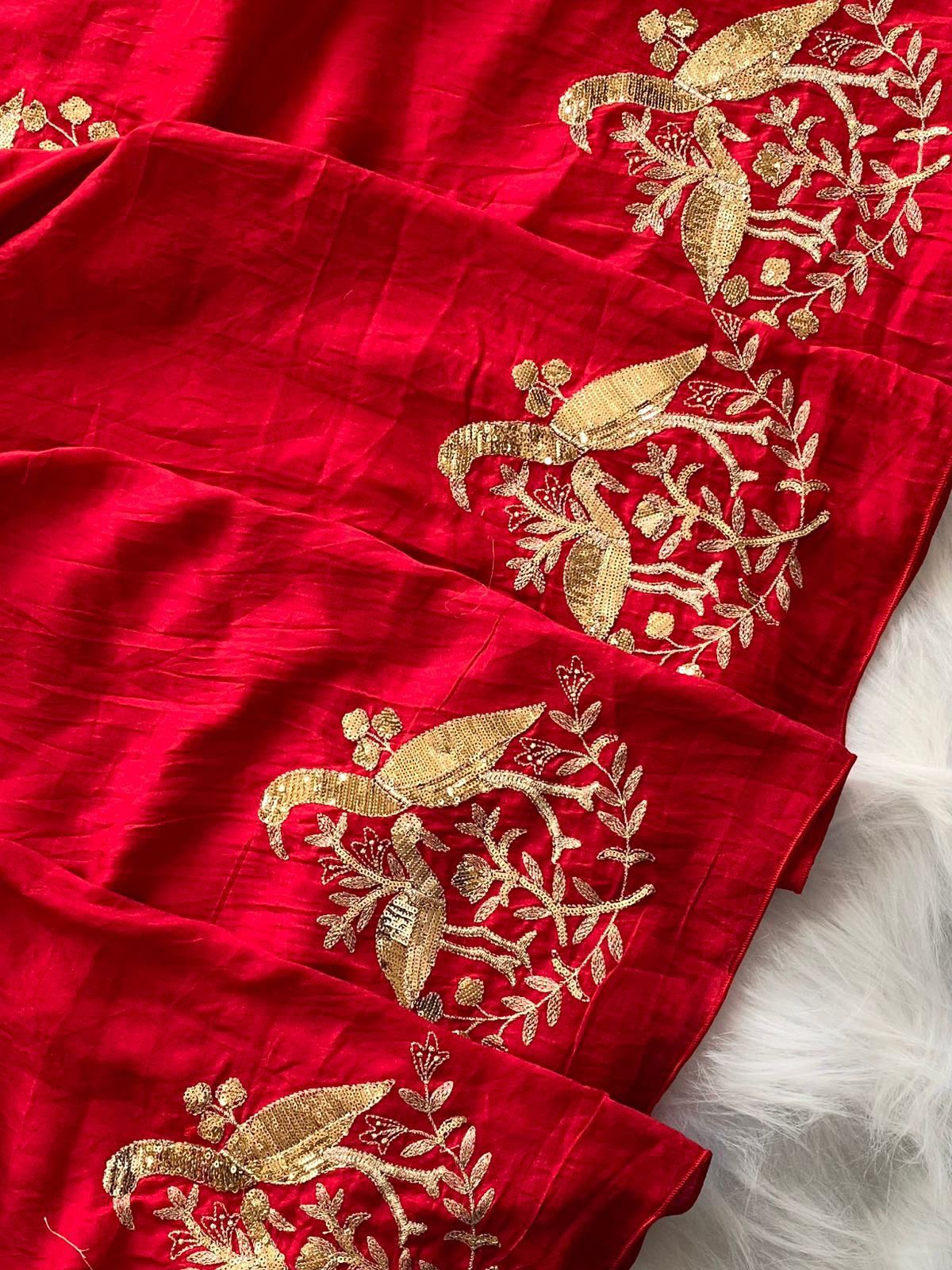 Premium Georgette dual-tone concept Saree With Zari Weaved Pallu