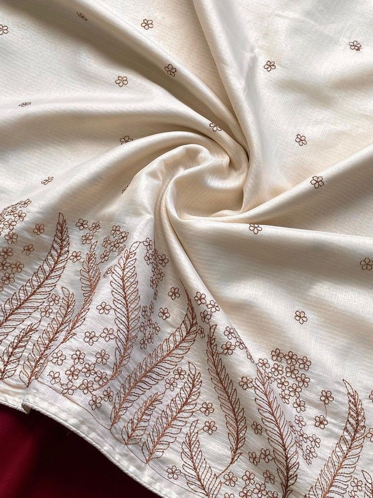 Pure Kota Silk Saree with beautiful embroidory on all over saree