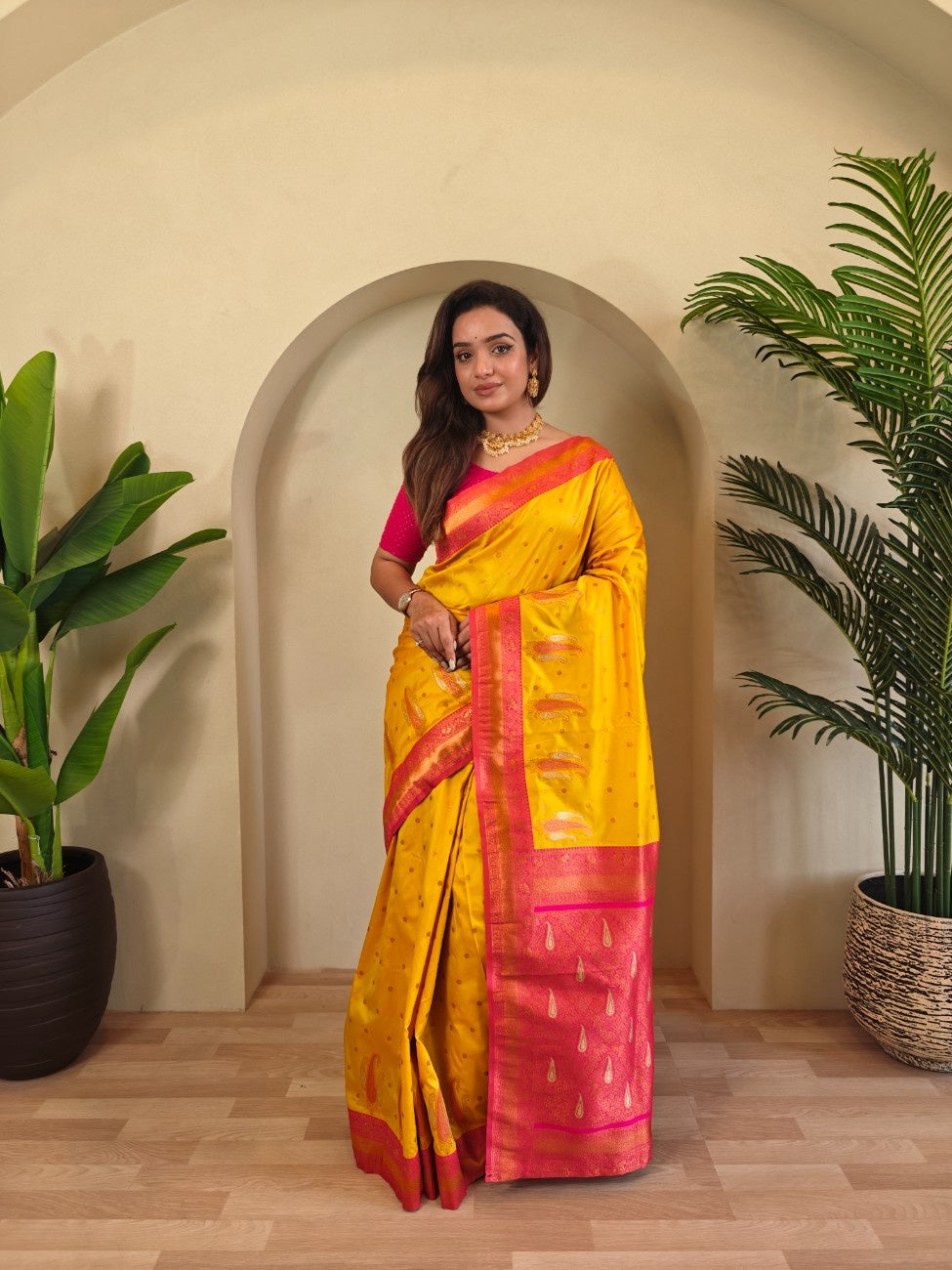 Pure Paithani Silk Saree with Kanchipuram Touch