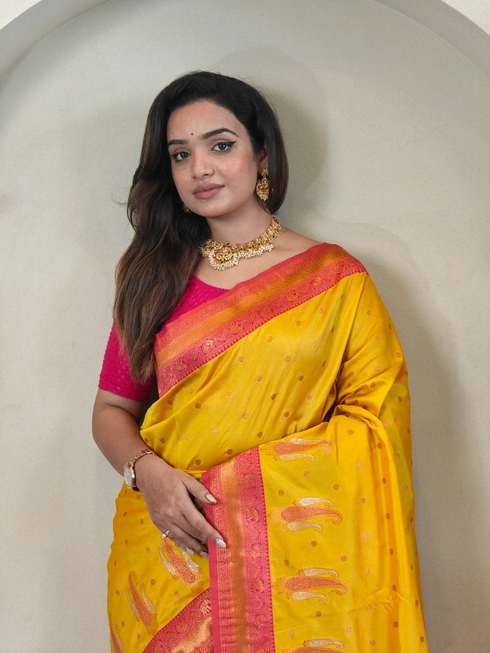 Pure Paithani Silk Saree with Kanchipuram Touch