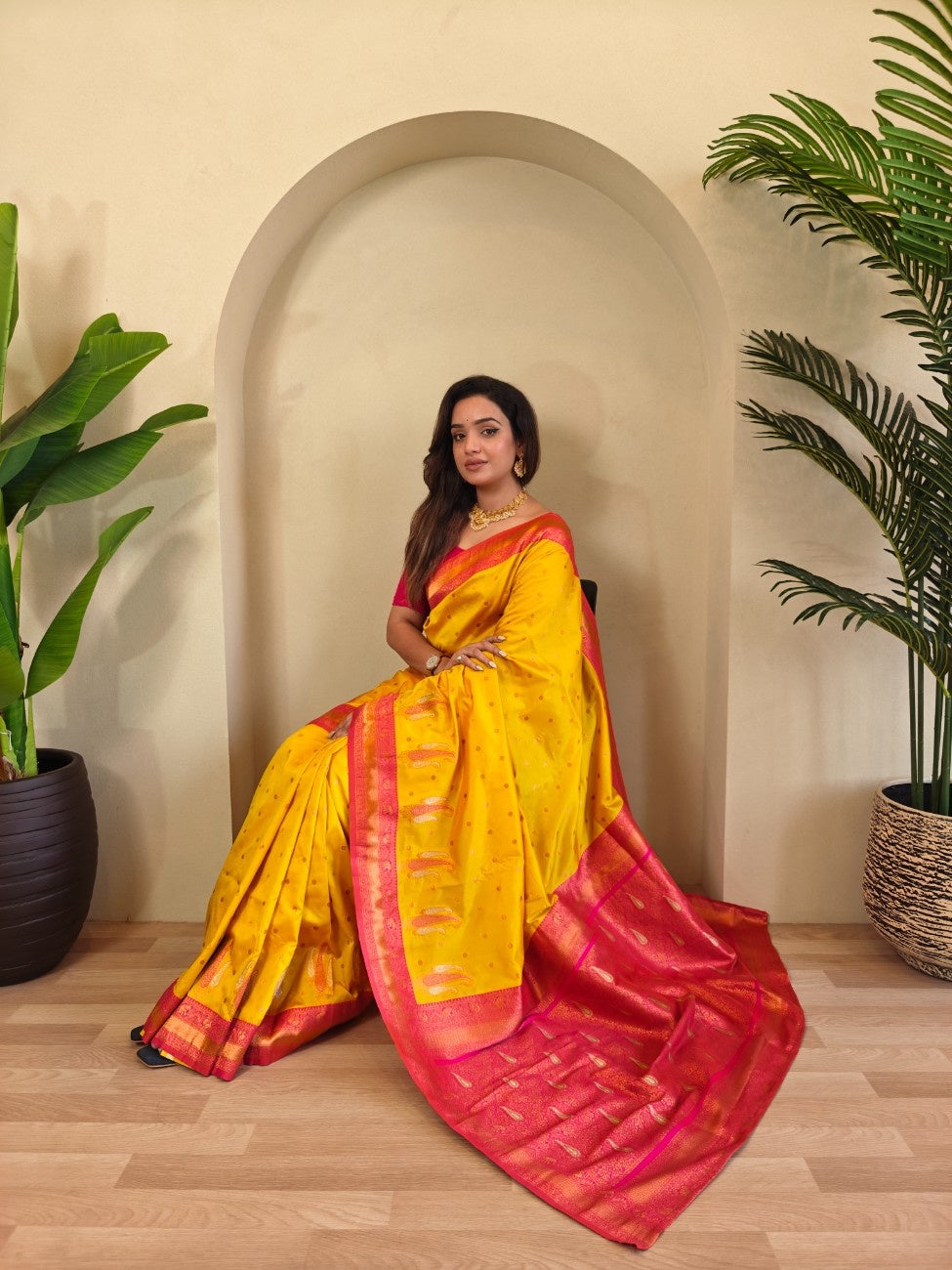 Pure Paithani Silk Saree with Kanchipuram Touch