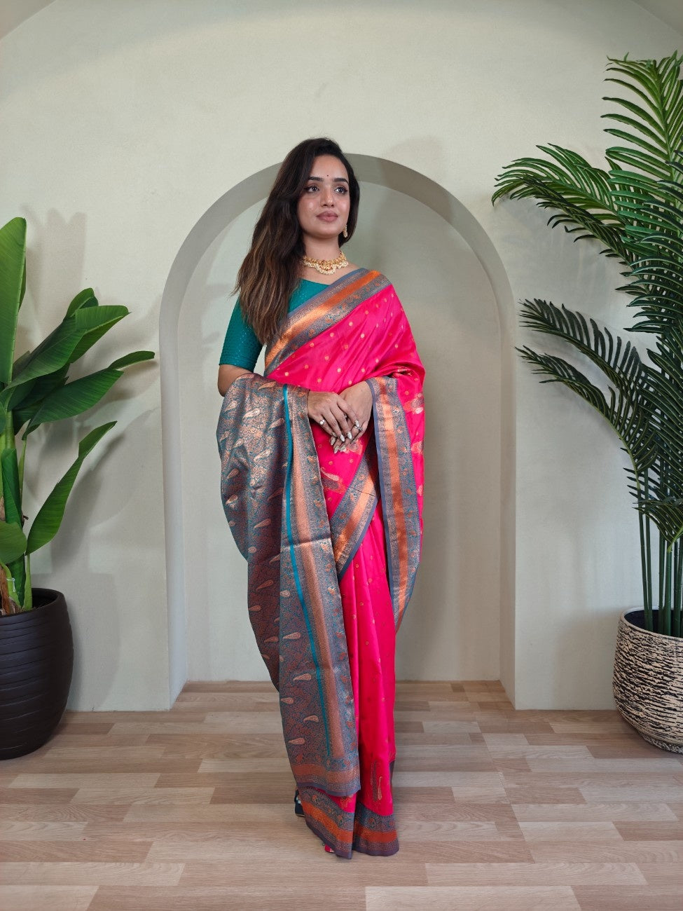 Pure Paithani Silk Saree with Kanchipuram Touch