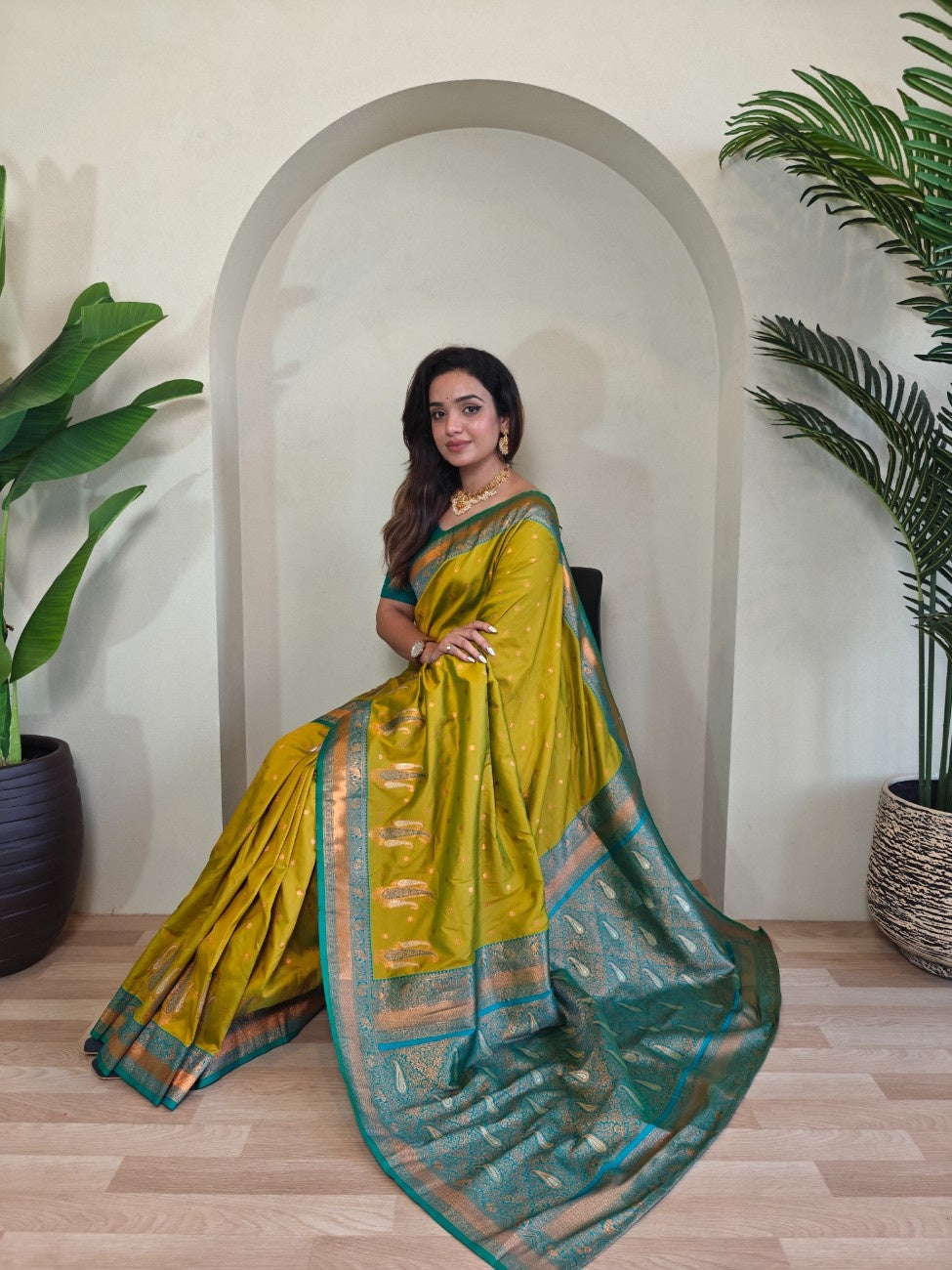 Pure Paithani Silk Saree with Kanchipuram Touch