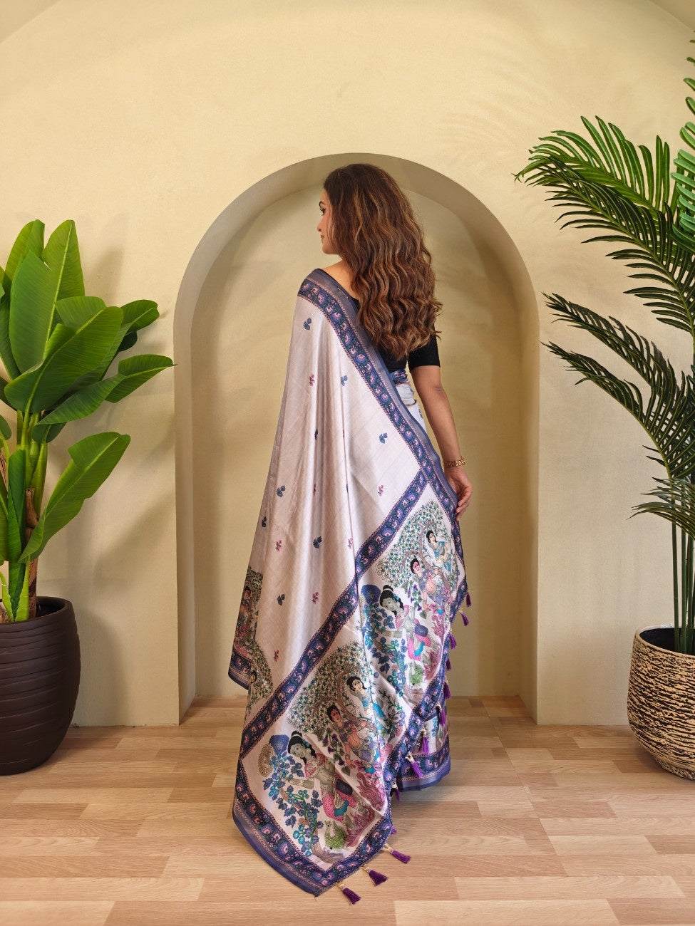 Premium Viscose Dola Saree With Kalamkari digital prints