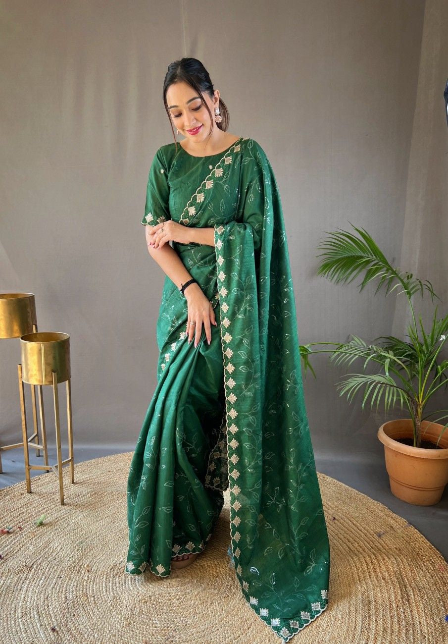 Pure Ruhi Silk & One Minute Ready-to-Wear Saree