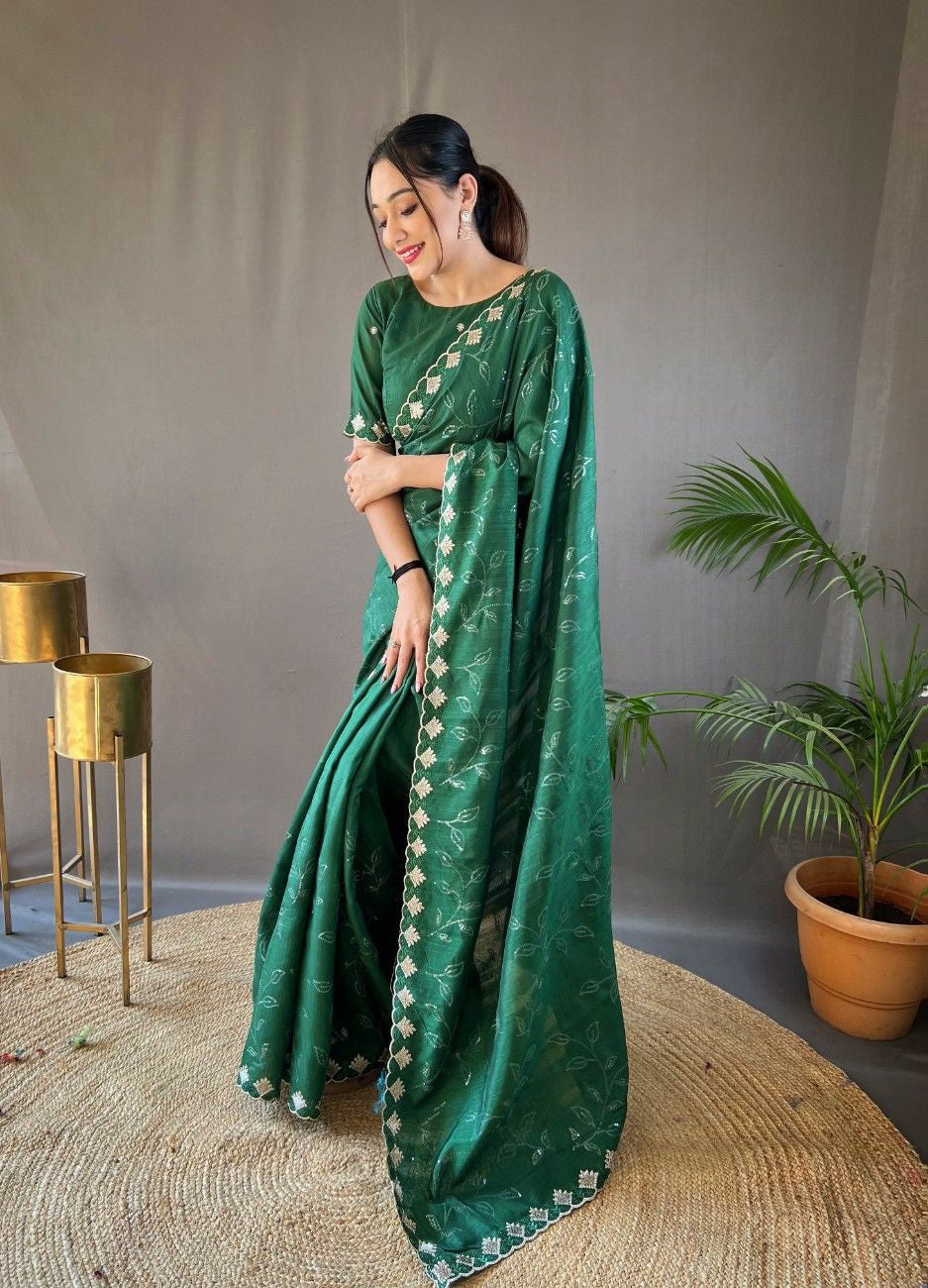 Pure Ruhi Silk & One Minute Ready-to-Wear Saree