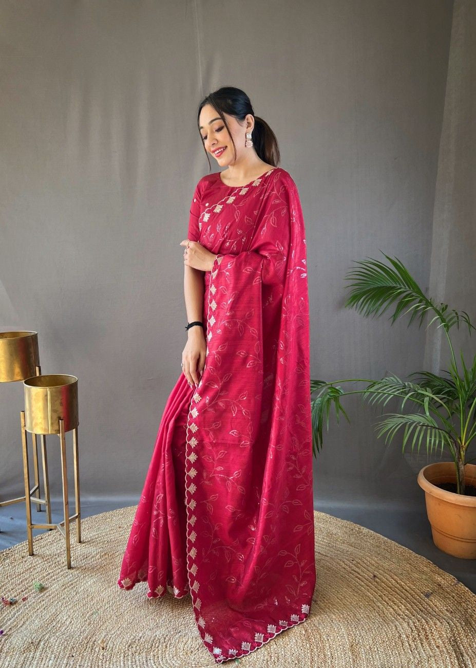 Pure Ruhi Silk & One Minute Ready-to-Wear Saree
