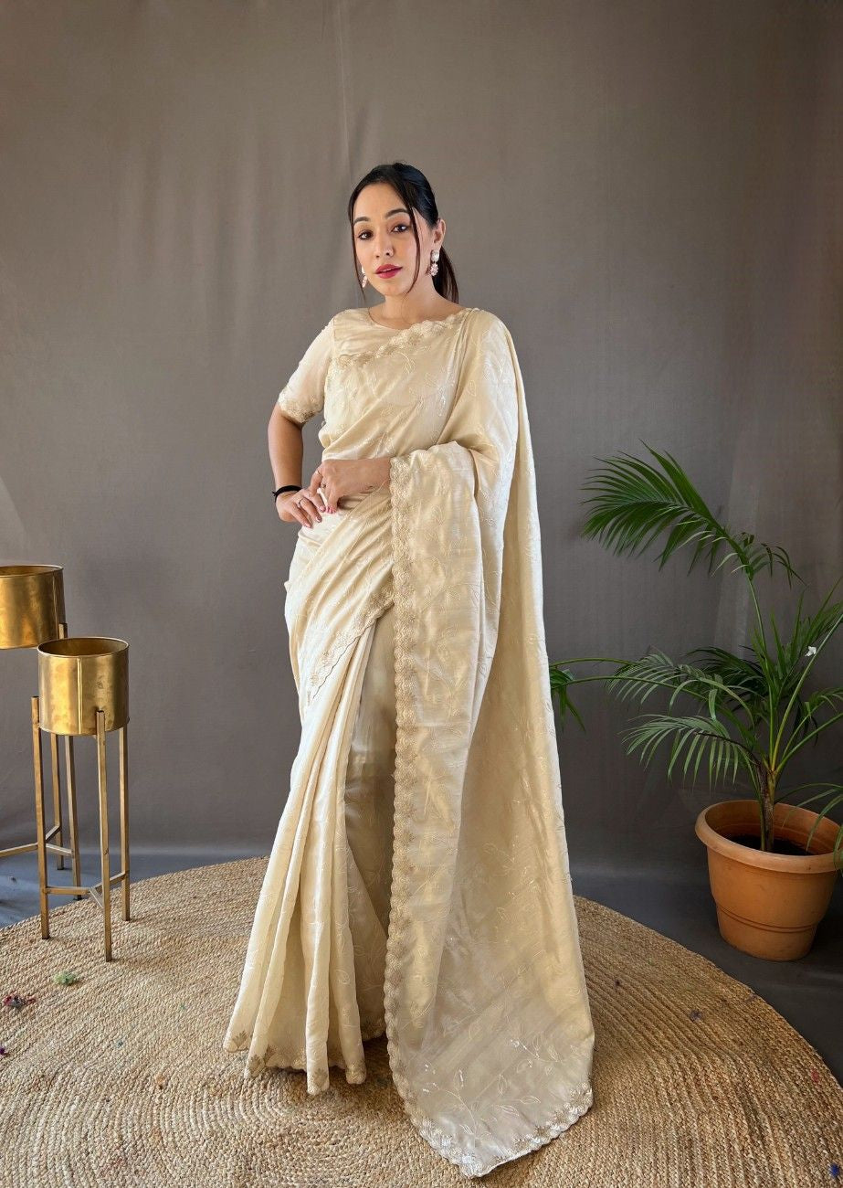 Pure Ruhi Silk & One Minute Ready-to-Wear Saree