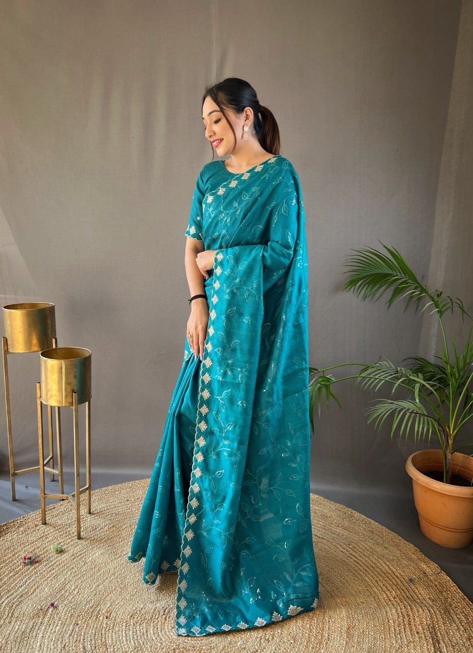 Pure Ruhi Silk & One Minute Ready-to-Wear Saree