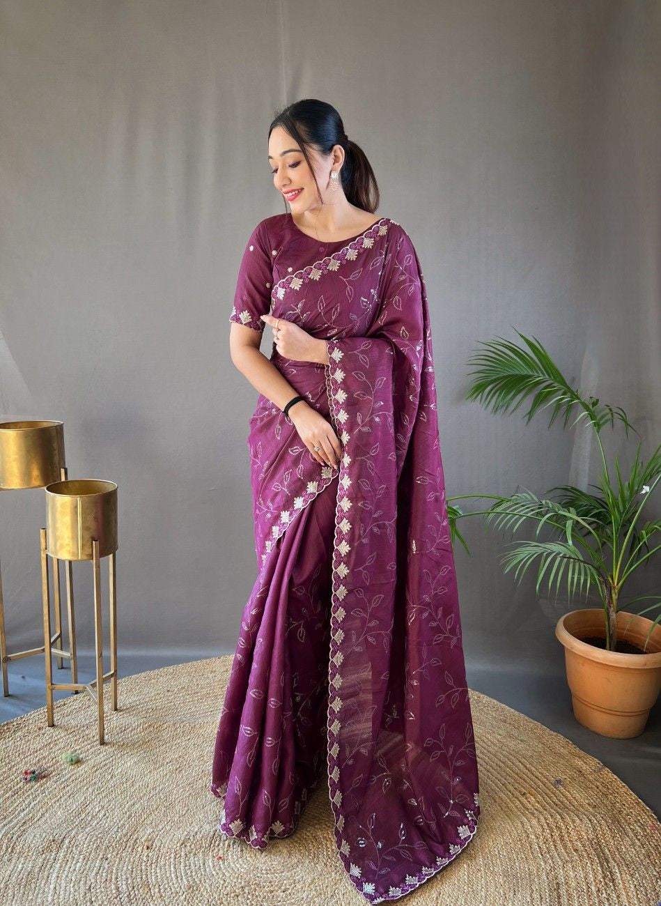 Pure Ruhi Silk & One Minute Ready-to-Wear Saree