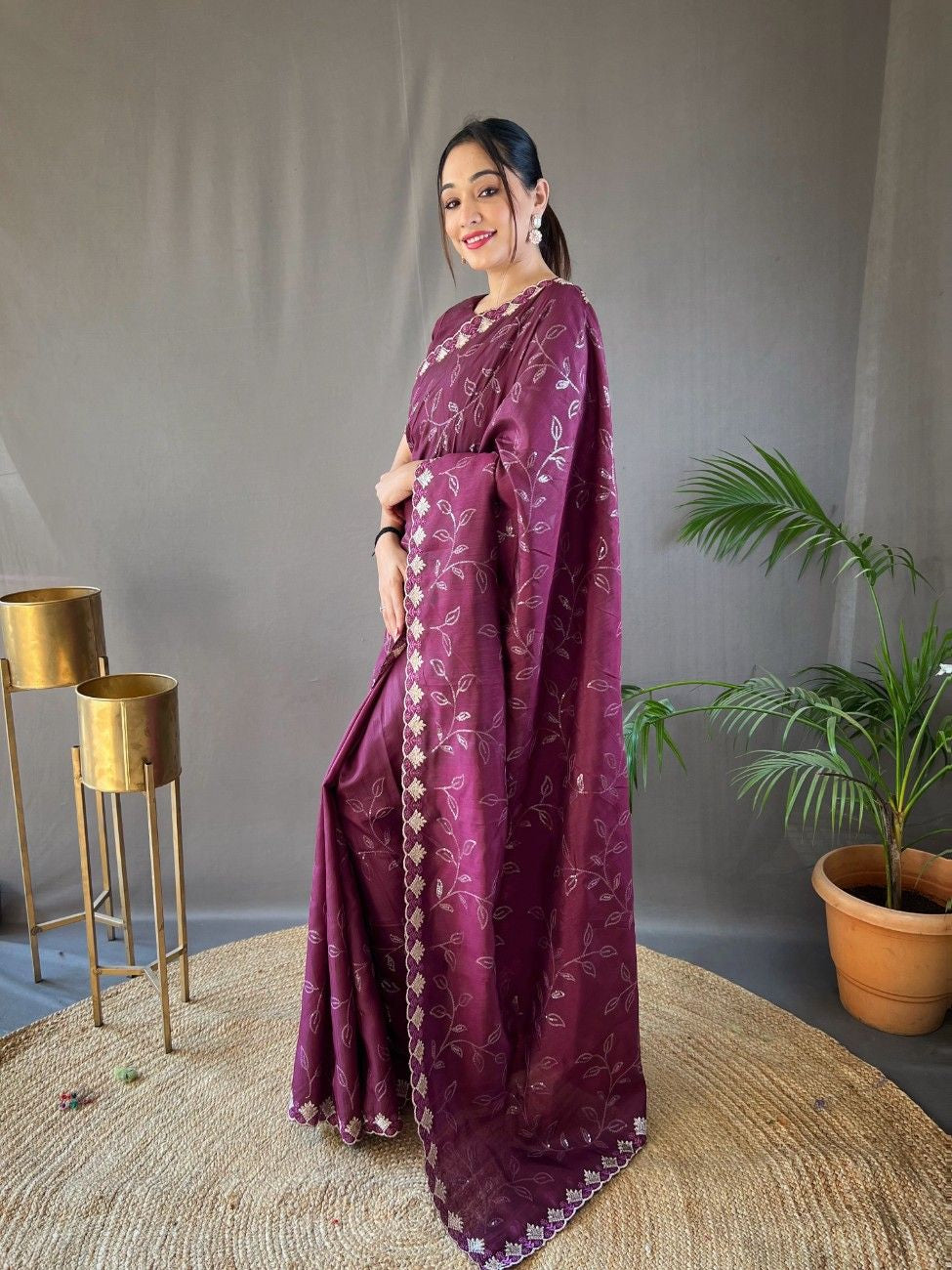 Pure Ruhi Silk & One Minute Ready-to-Wear Saree