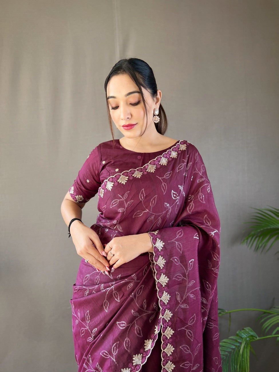 Pure Ruhi Silk & One Minute Ready-to-Wear Saree