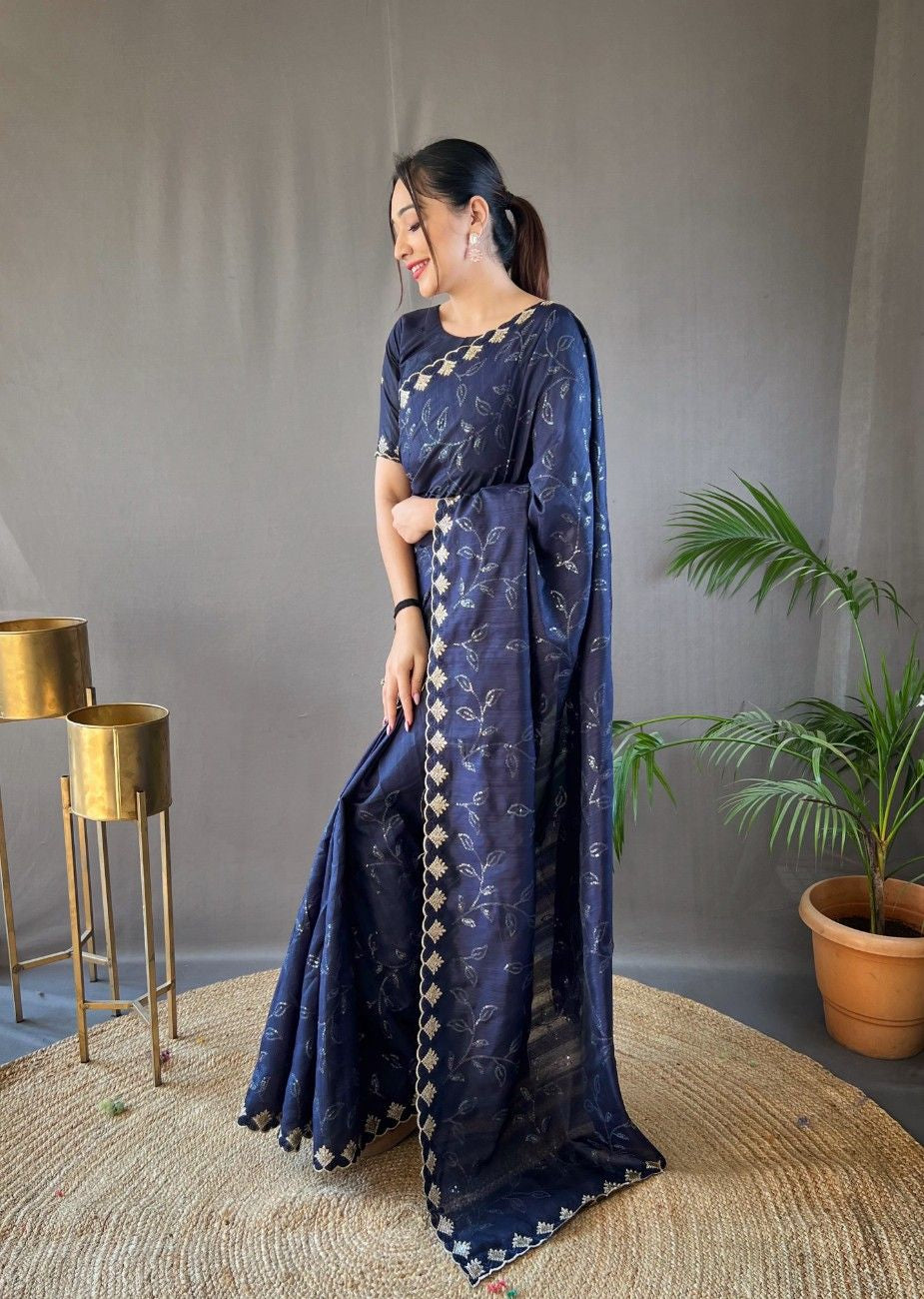 Pure Ruhi Silk & One Minute Ready-to-Wear Saree