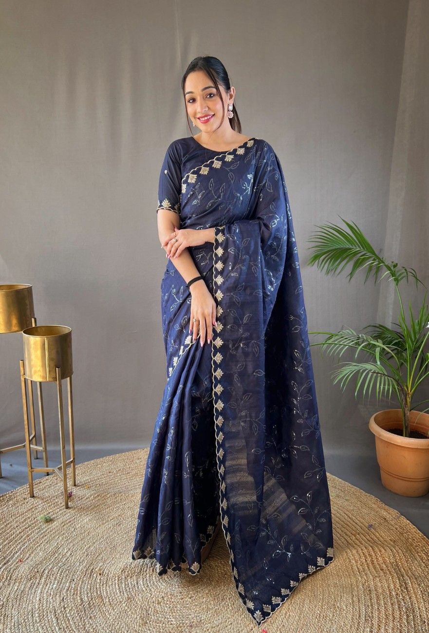 Pure Ruhi Silk & One Minute Ready-to-Wear Saree