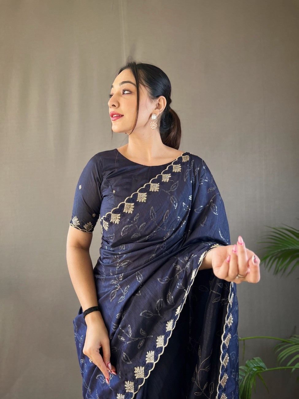 Pure Ruhi Silk & One Minute Ready-to-Wear Saree