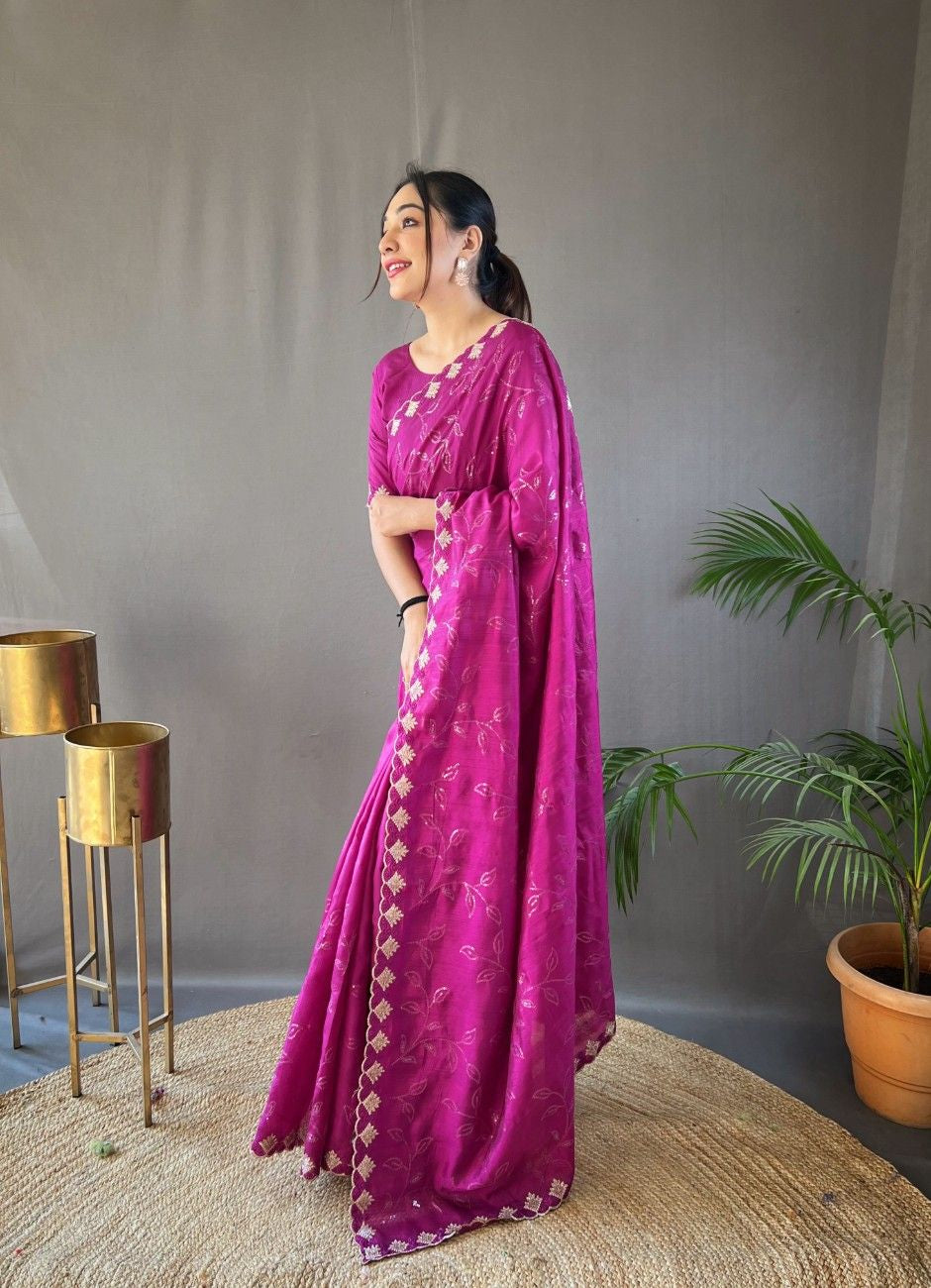Pure Ruhi Silk & One Minute Ready-to-Wear Saree
