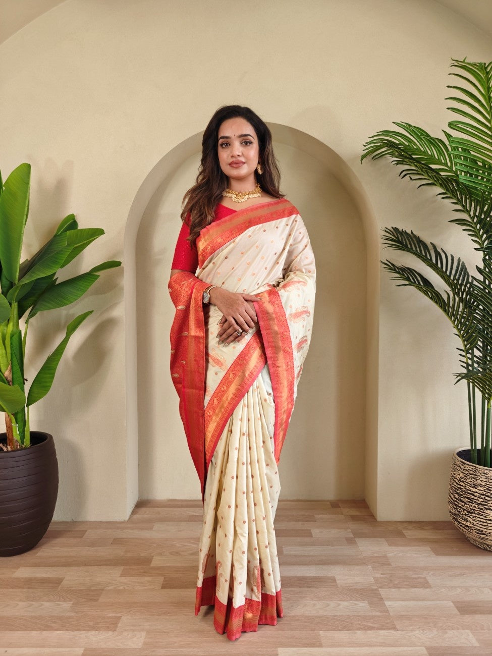 Pure Paithani Silk Saree with Kanchipuram Touch