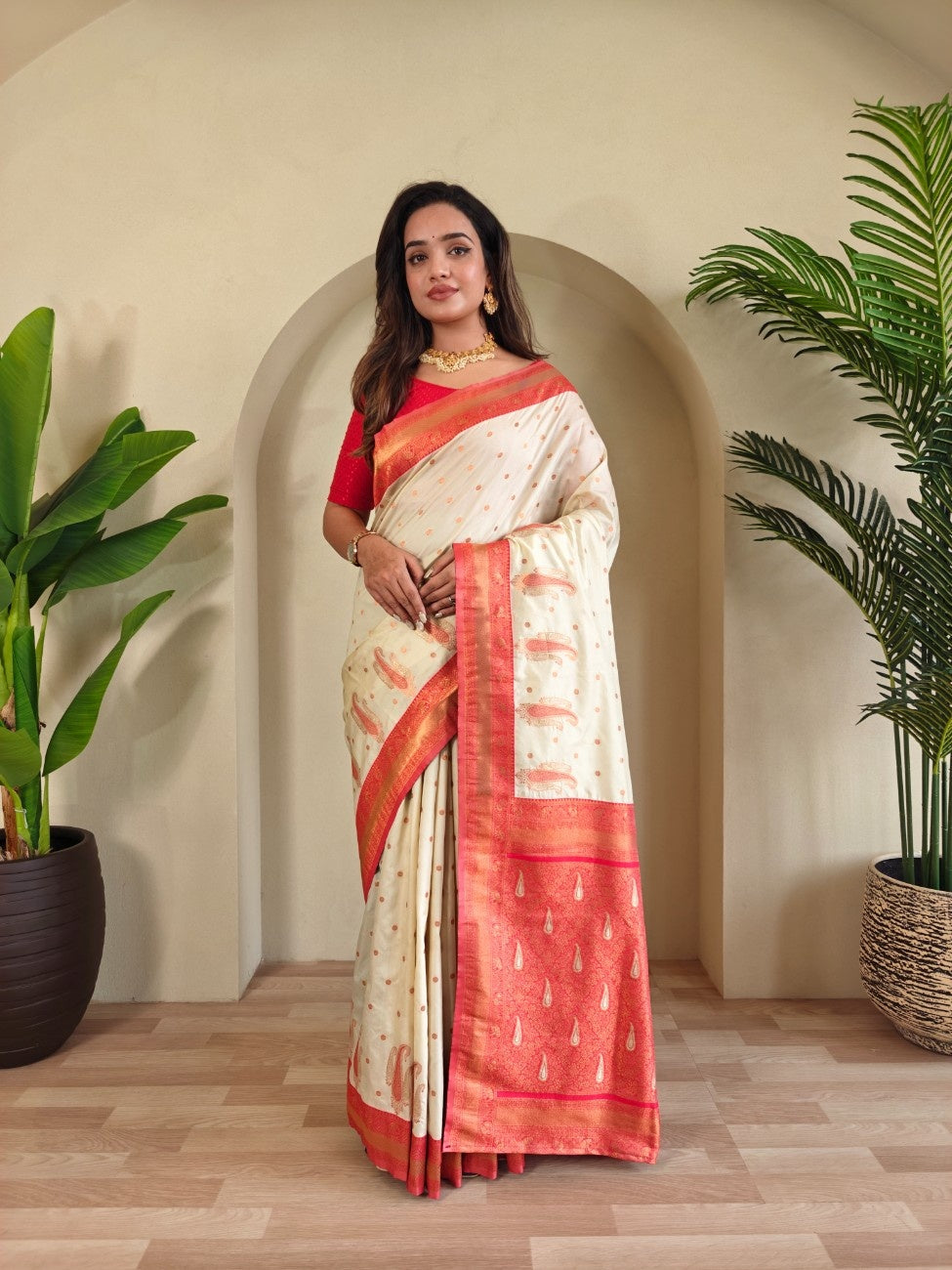Pure Paithani Silk Saree with Kanchipuram Touch